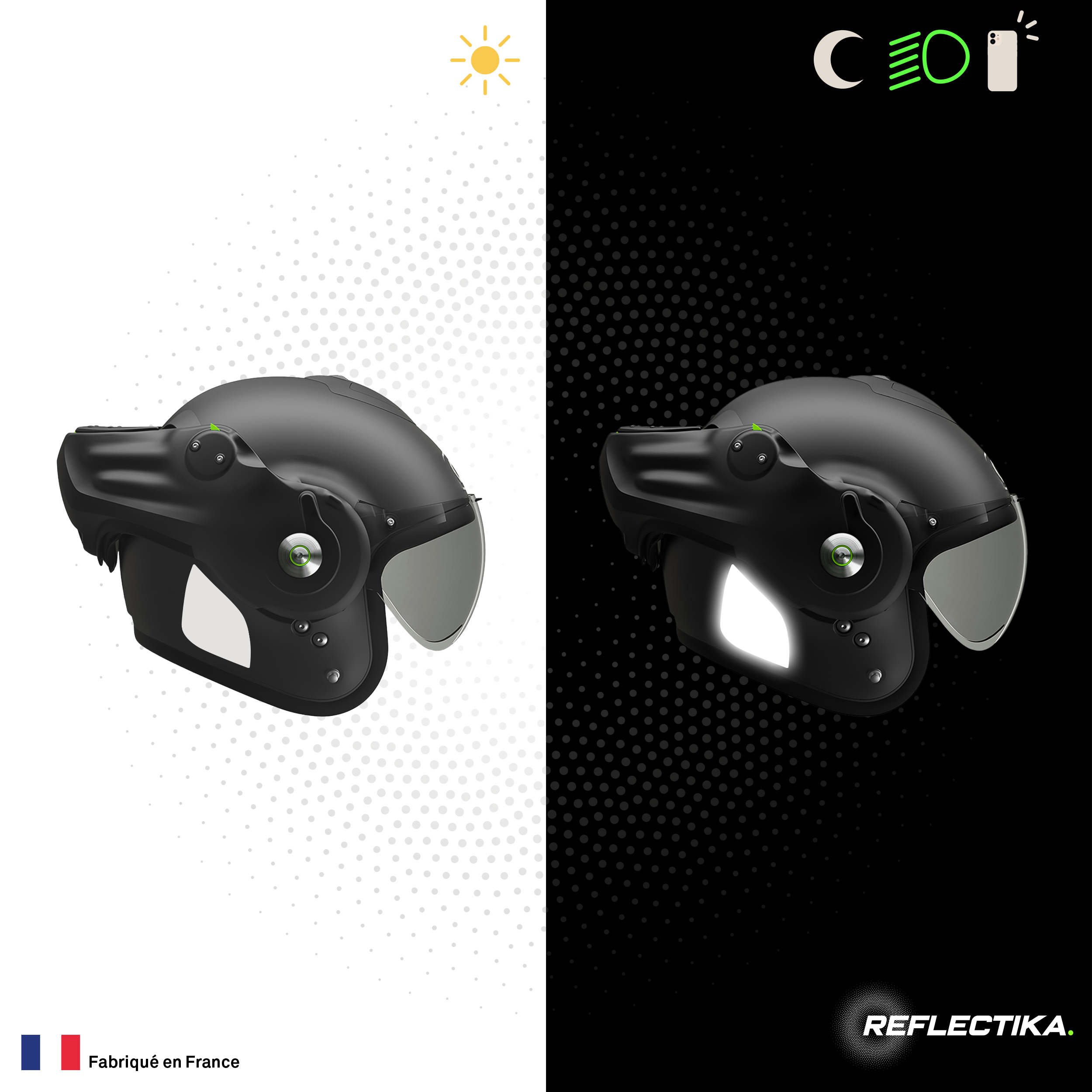 Kit Spécial Stickers Autocollants Réfléchissants pour casque Moto Roof Desmo