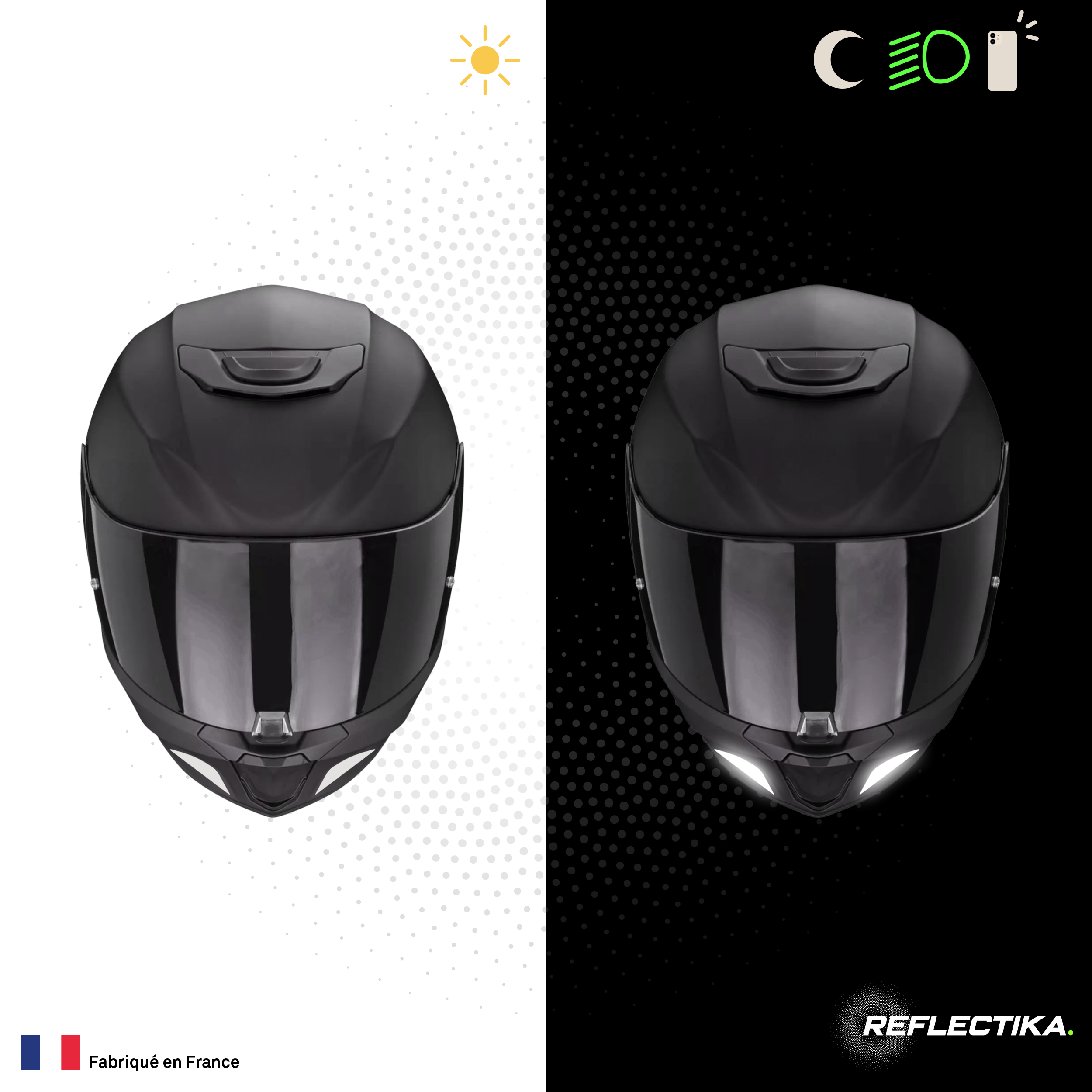 Kit Spécial Stickers Autocollants Réfléchissants pour casque Moto Scorpion EXO 391