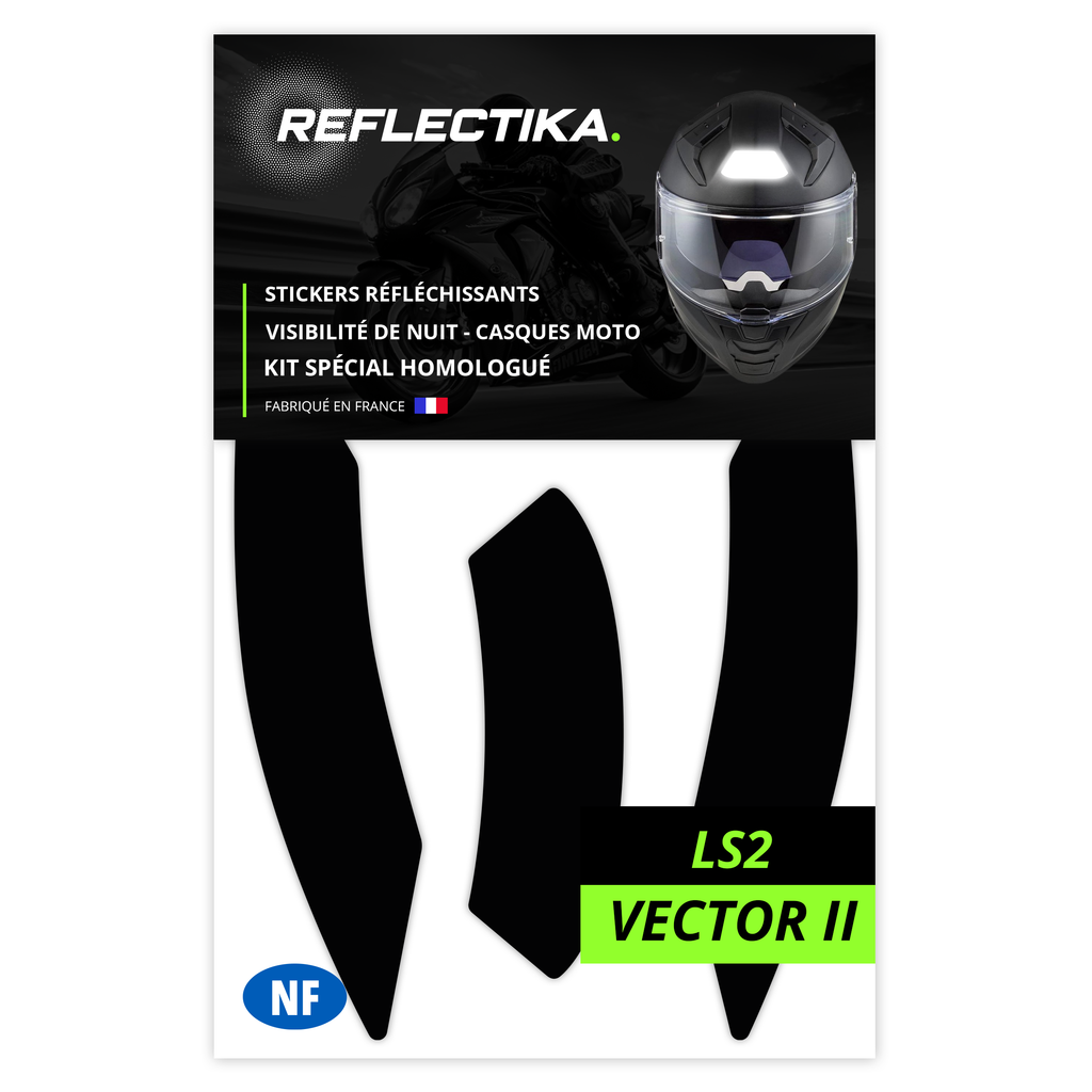 Kit Spécial Stickers Autocollants Réfléchissants pour casque Moto LS2 Vector 2