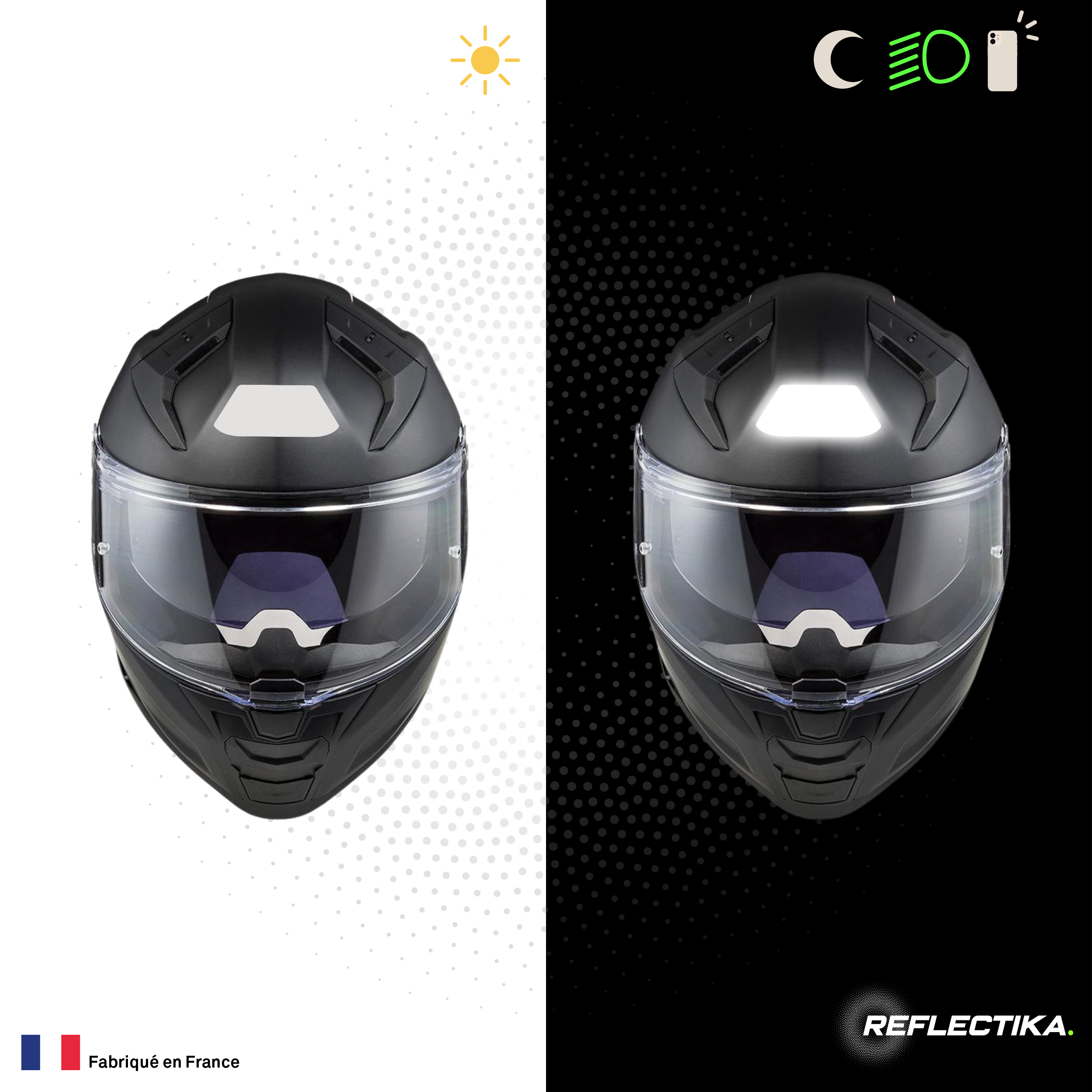 Kit Spécial Stickers Autocollants Réfléchissants pour casque Moto LS2 Vector 2