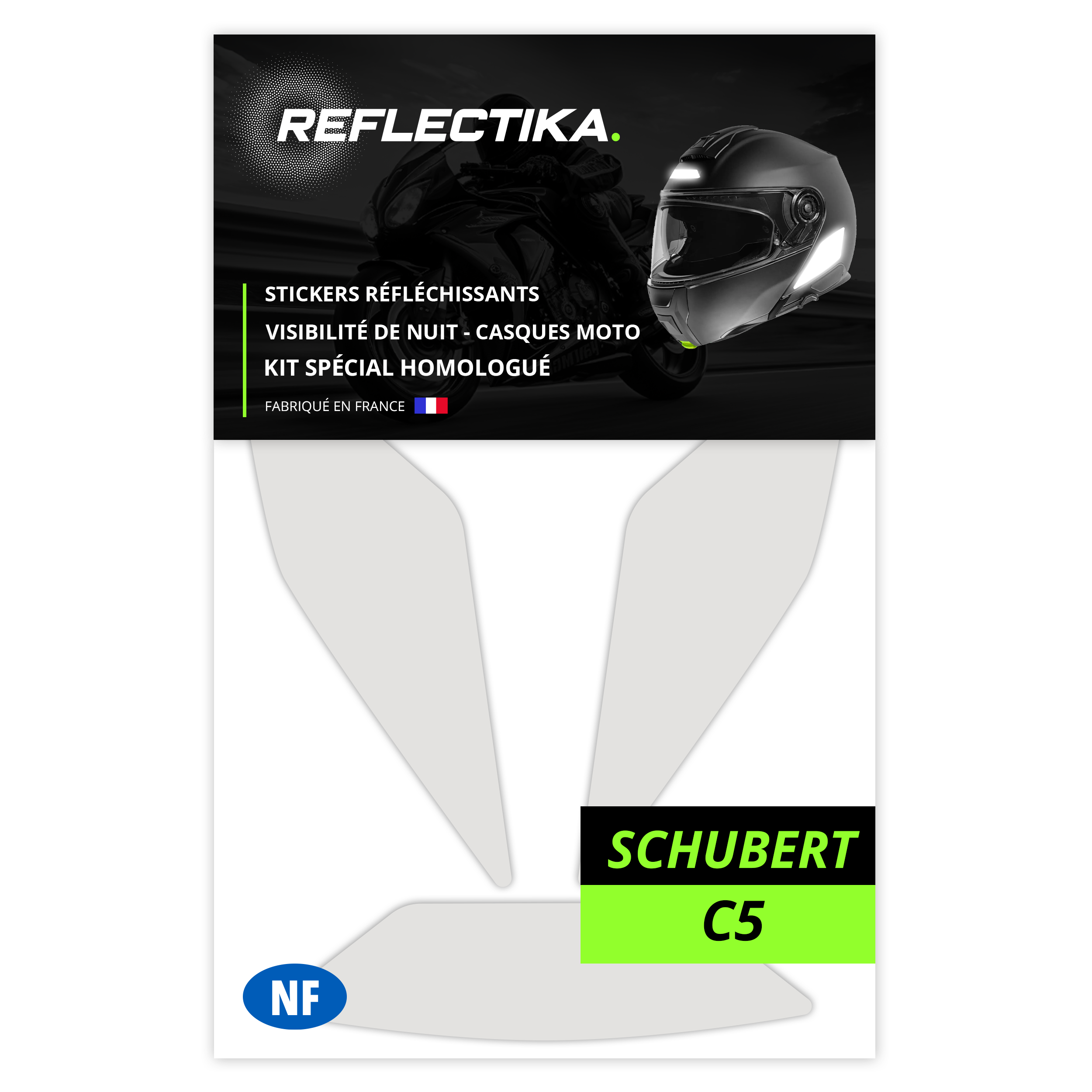 Kit Spécial Stickers Autocollants Réfléchissants pour casque Moto Schuberth C5