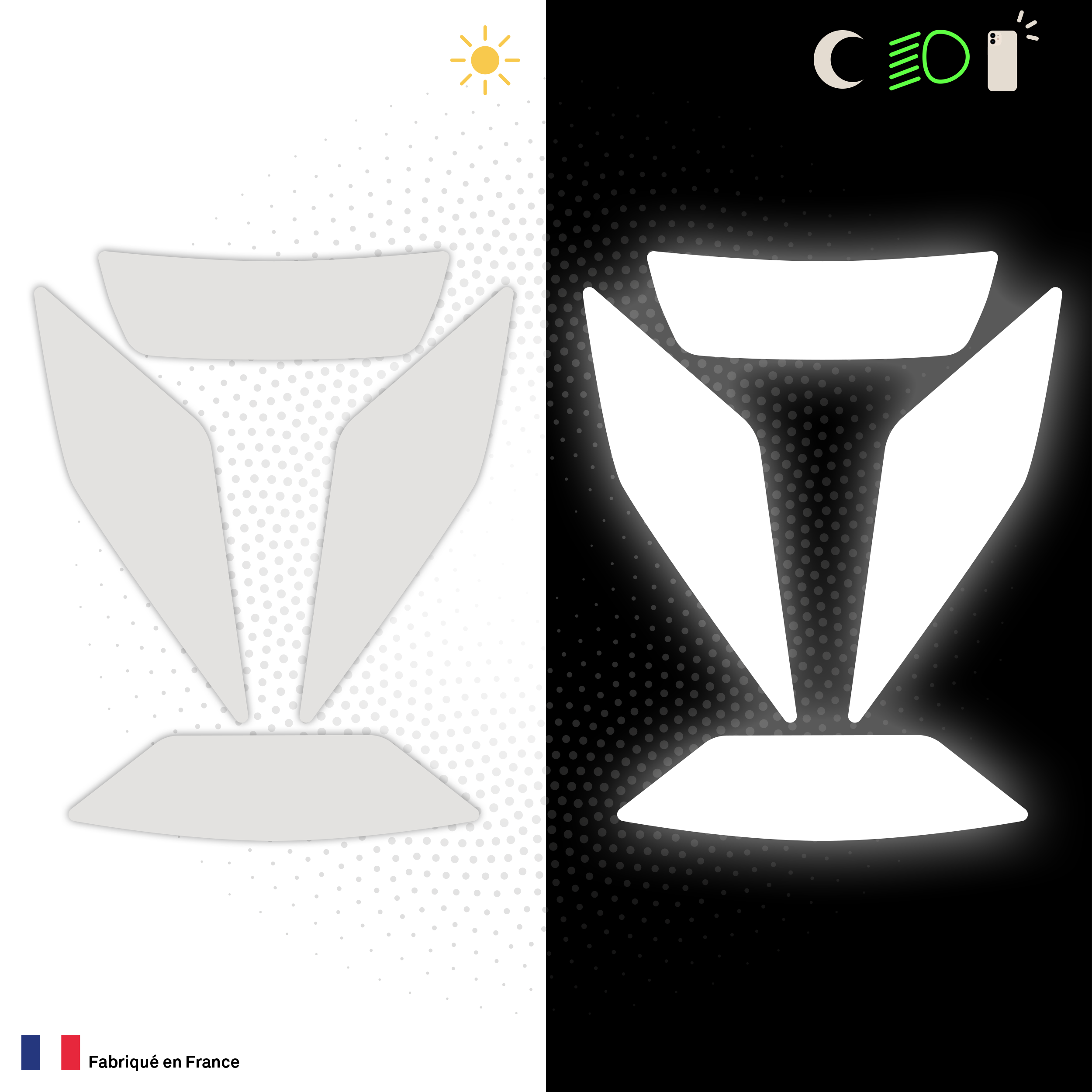 Kit Spécial Stickers Autocollants Réfléchissants pour casque Moto Schuberth C5