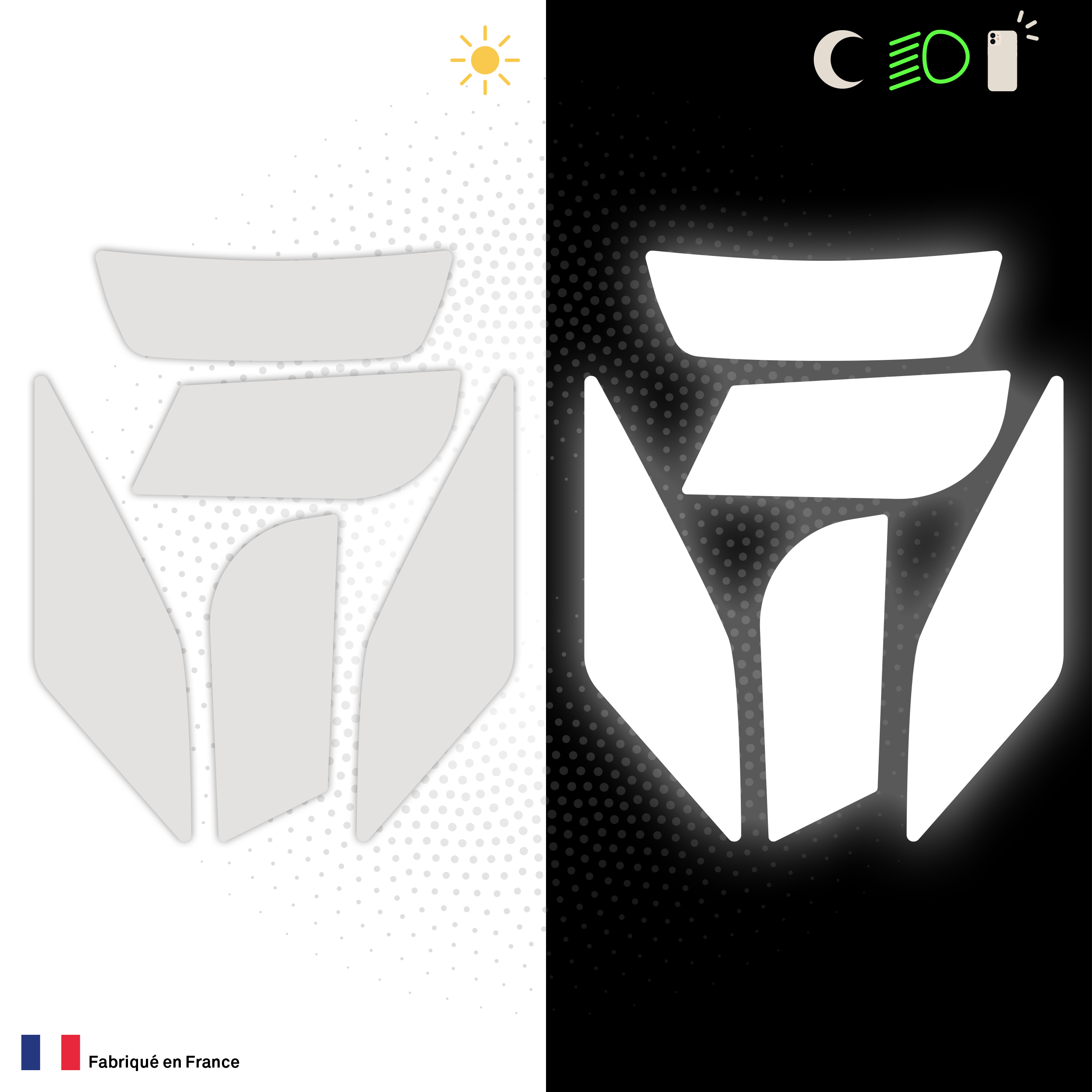 Kit Spécial Stickers Autocollants Réfléchissants pour casque Moto Schuberth S3
