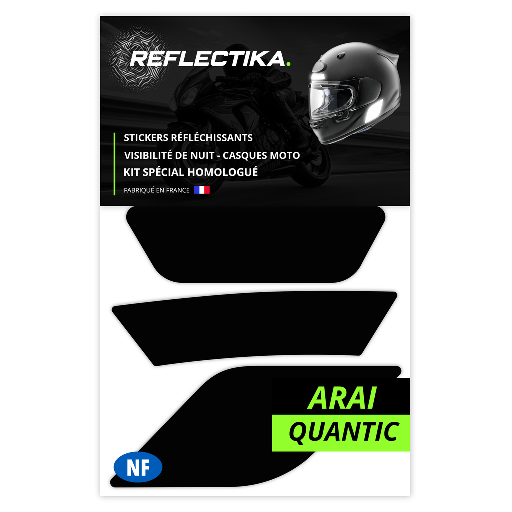 Kit Spécial Stickers Autocollants Réfléchissants pour casque Moto Arai Quantic