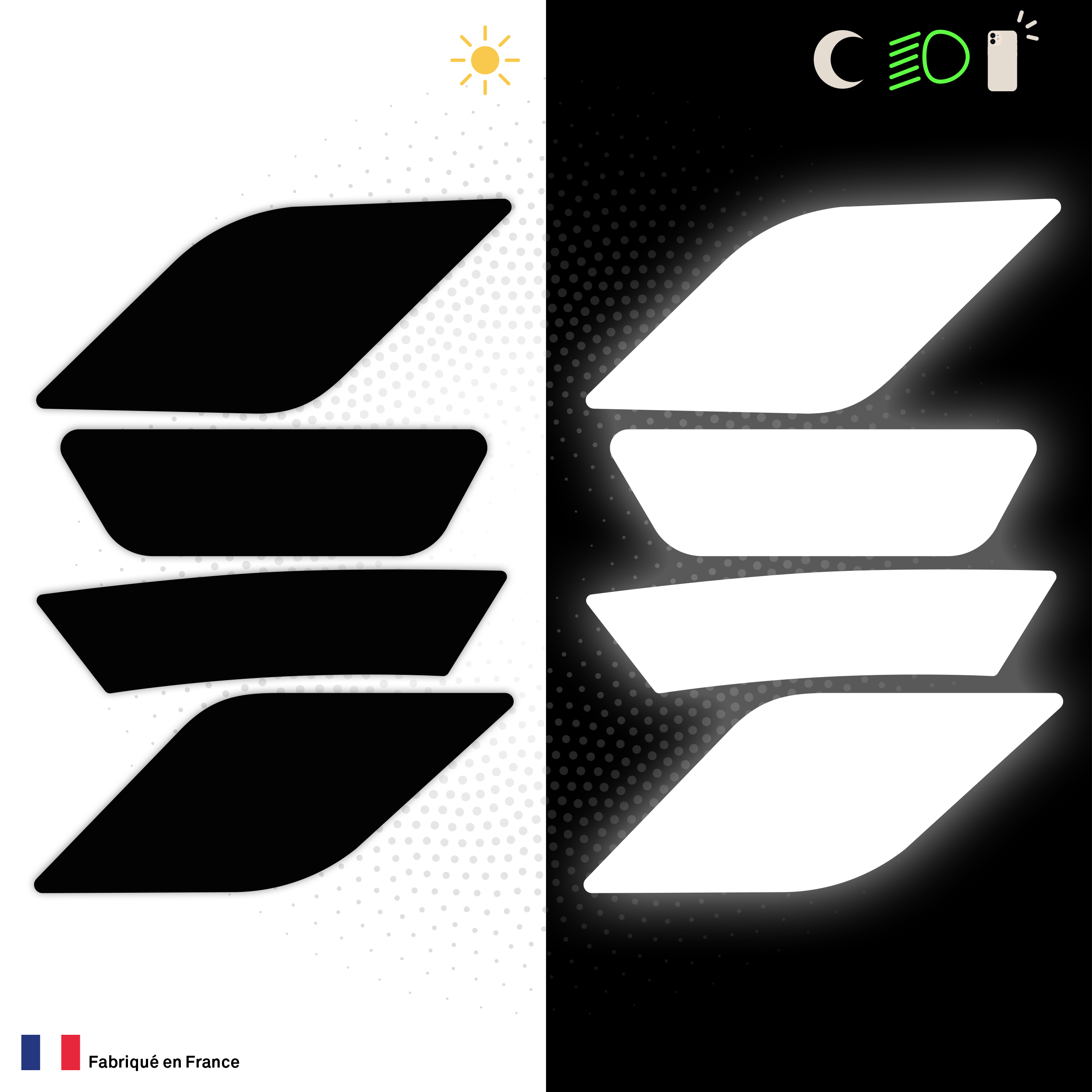 Kit Spécial Stickers Autocollants Réfléchissants pour casque Moto Arai Quantic