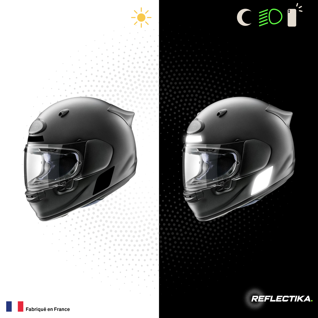 Kit Spécial Stickers Autocollants Réfléchissants pour casque Moto Arai Quantic