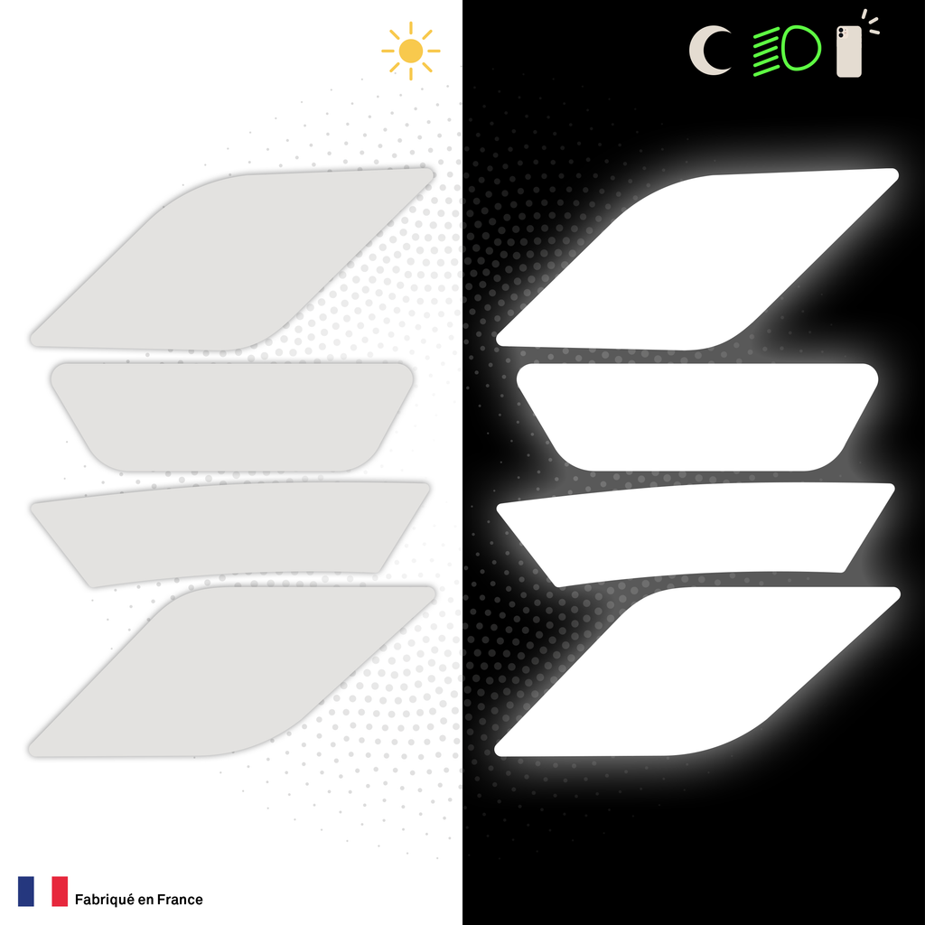 Kit Spécial Stickers Autocollants Réfléchissants pour casque Moto Arai Quantic