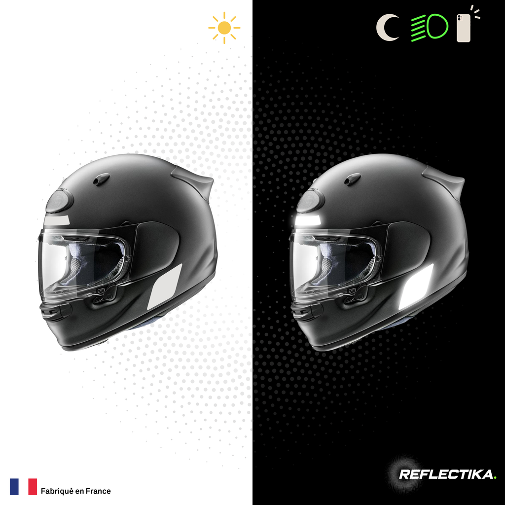 Kit Spécial Stickers Autocollants Réfléchissants pour casque Moto Arai Quantic