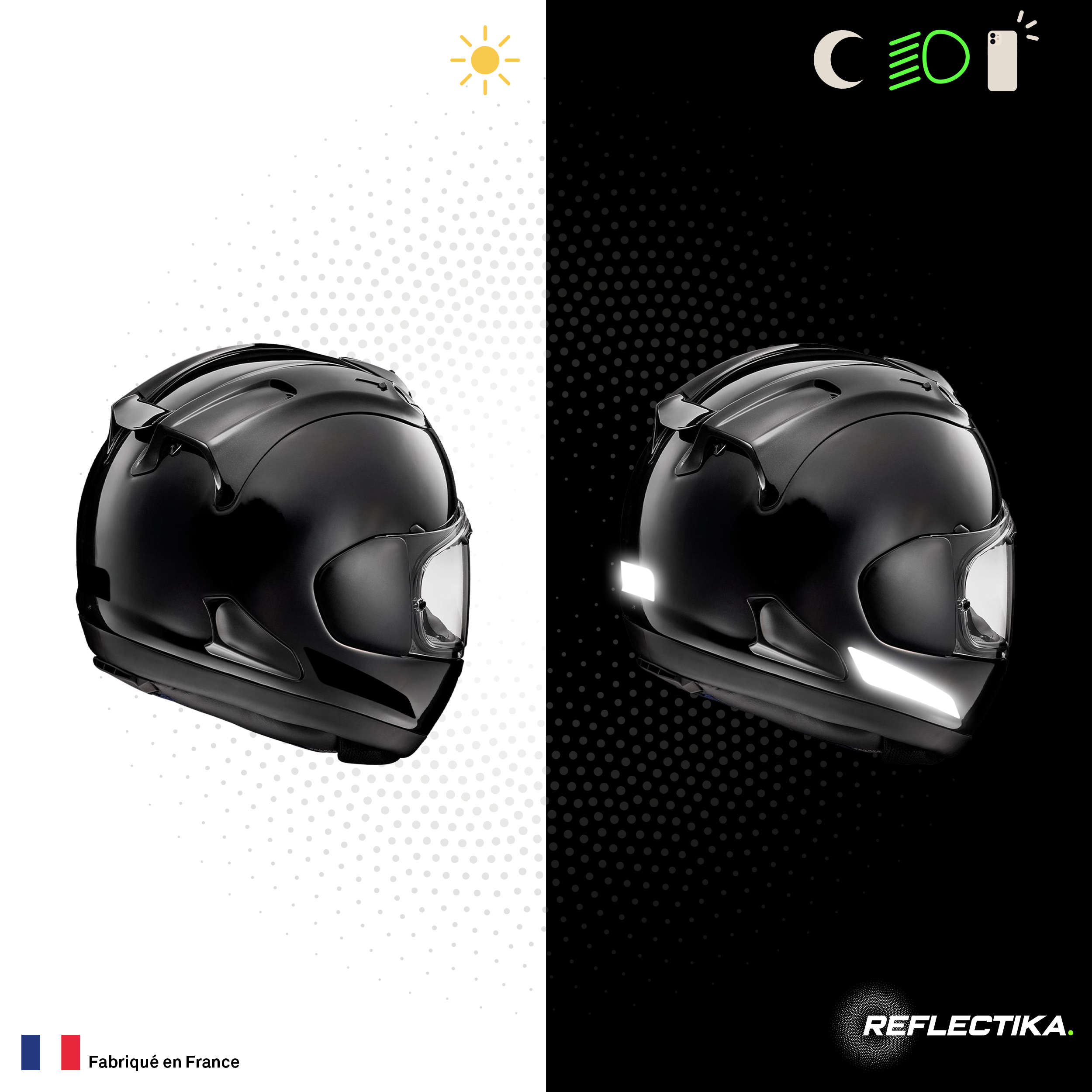 Kit Spécial Stickers Autocollants Réfléchissants pour casque Moto Arai RX-7V Evo