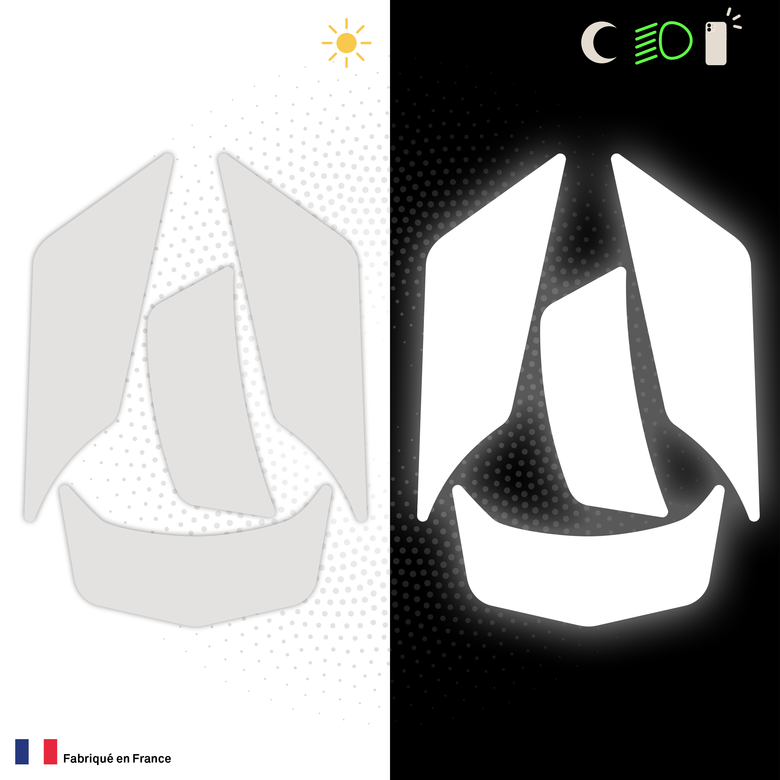 Kit Spécial Stickers Autocollants Réfléchissants pour casque Moto HJC IS 17