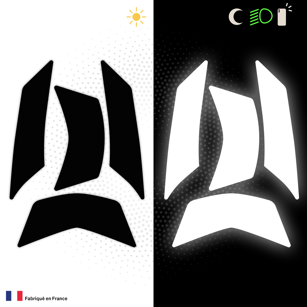 Kit Spécial Stickers Autocollants Réfléchissants pour casque Moto Shark S900