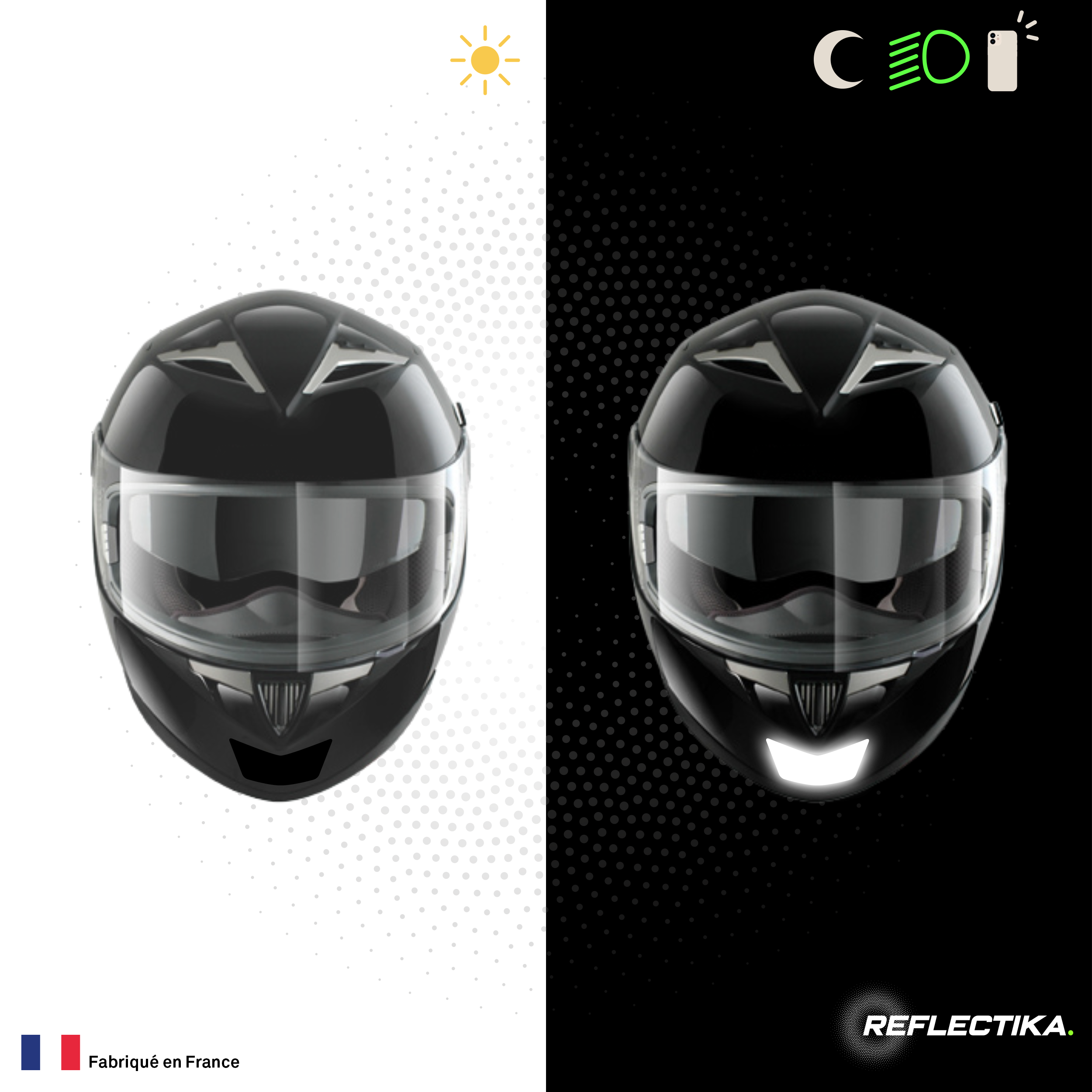 Kit Spécial Stickers Autocollants Réfléchissants pour casque Moto Shark S900