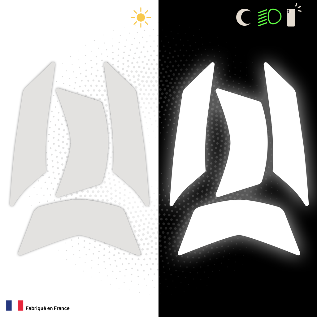 Kit Spécial Stickers Autocollants Réfléchissants pour casque Moto Shark S900