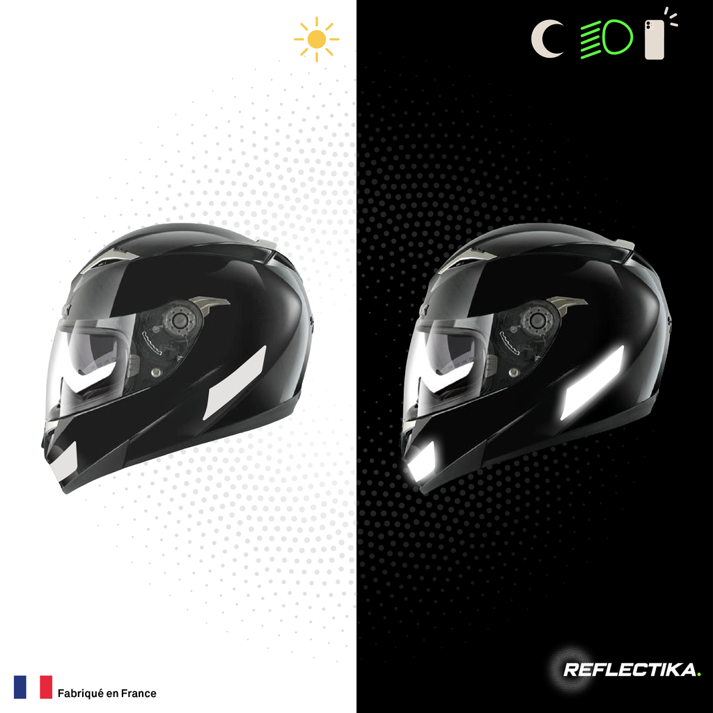 Kit Spécial Stickers Autocollants Réfléchissants pour casque Moto Shark S900