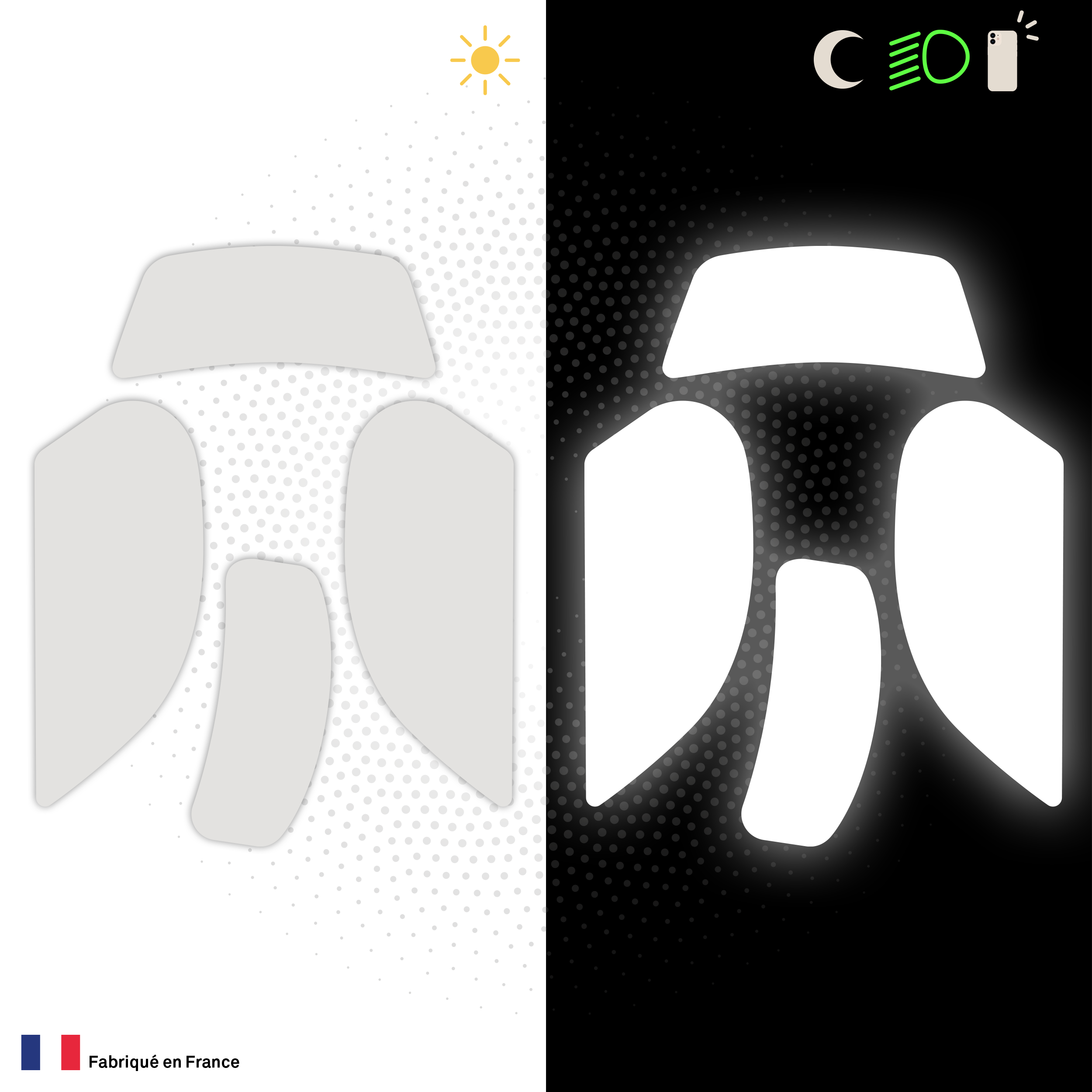 Kit Spécial Stickers Autocollants Réfléchissants pour casque Moto HJC RPHA 10