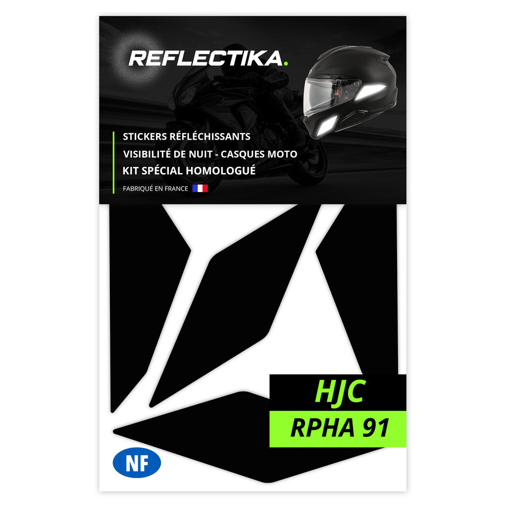 Kit Spécial Stickers Autocollants Réfléchissants pour casque Moto HJC RPHA 91