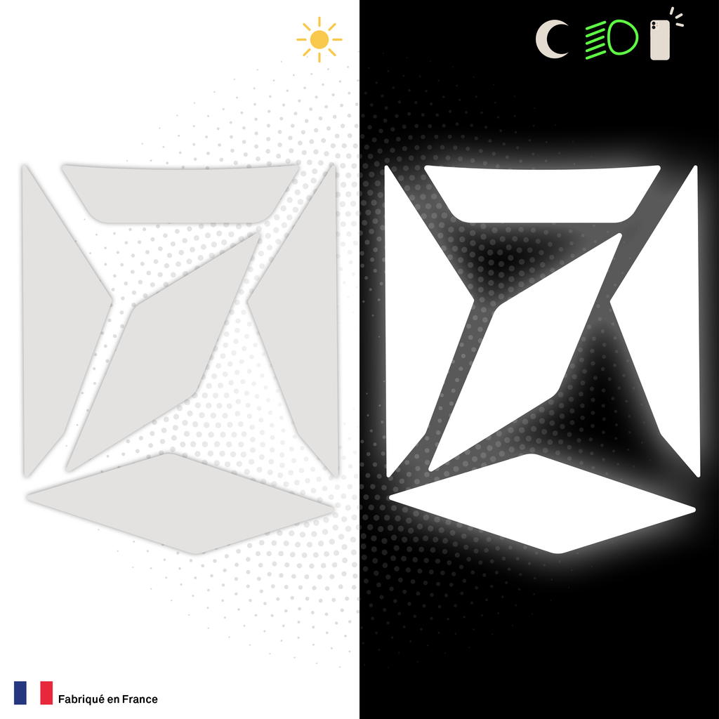 Kit Spécial Stickers Autocollants Réfléchissants pour casque Moto HJC RPHA 91