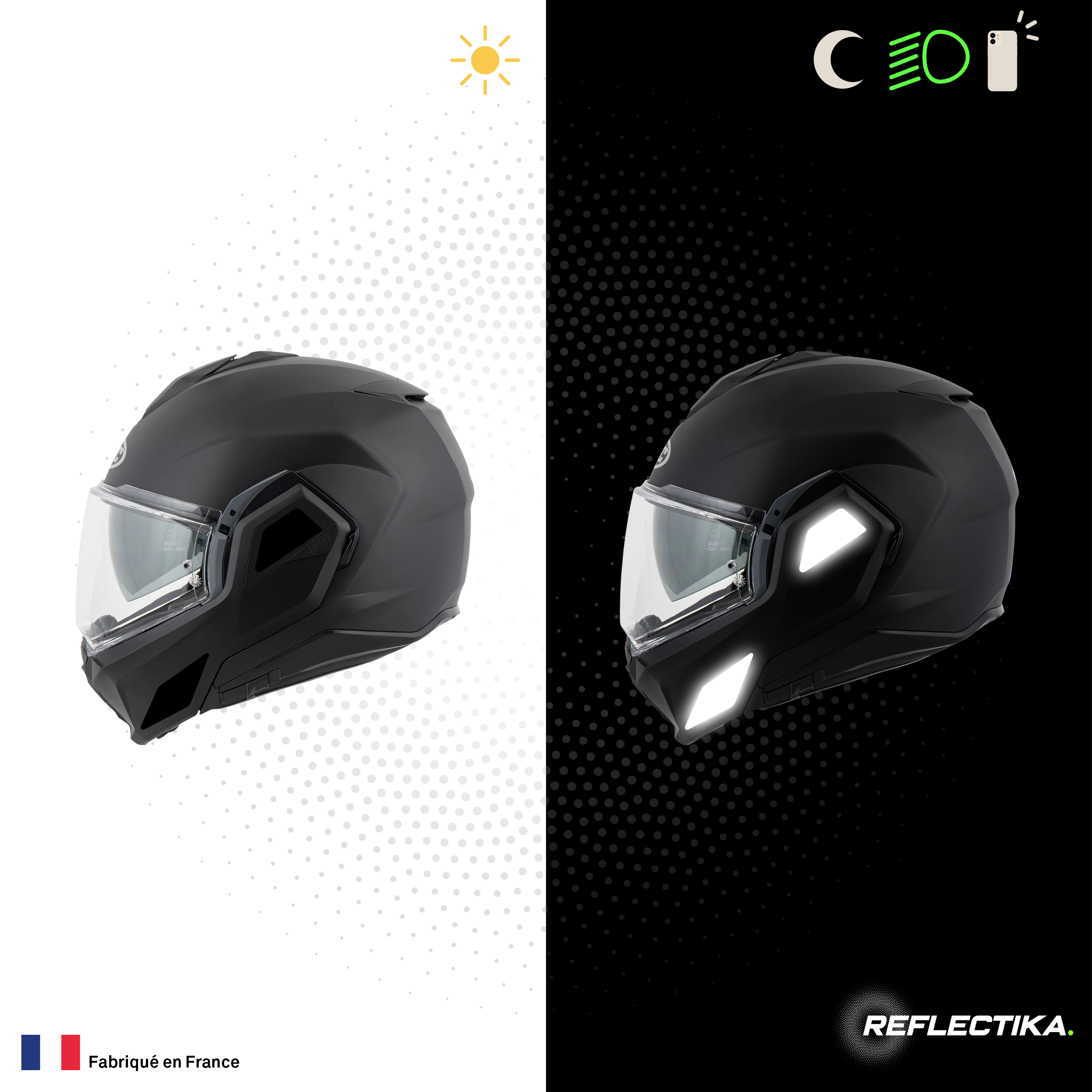 Kit Spécial Stickers Autocollants Réfléchissants pour casque Moto HJC i100
