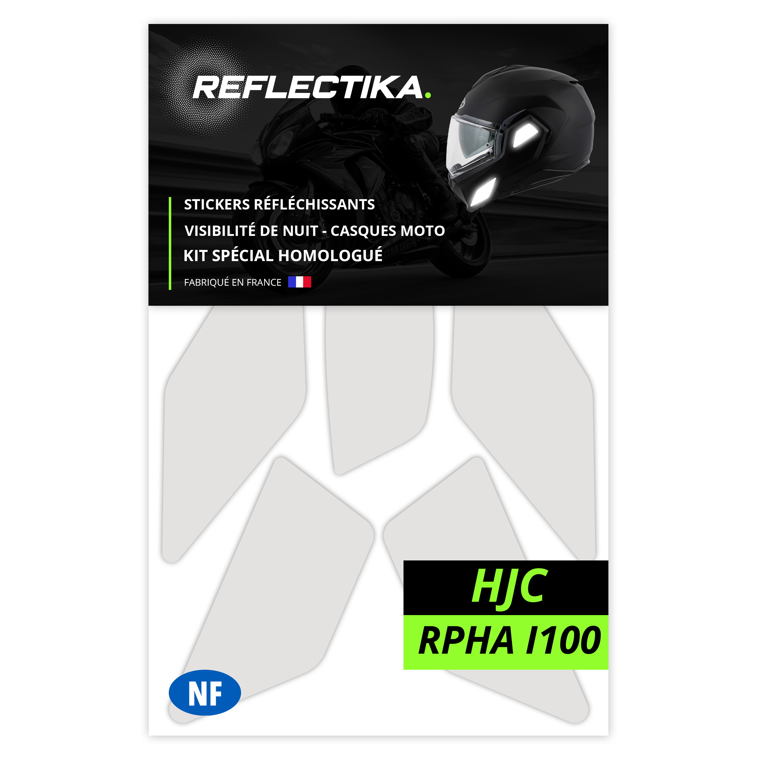Kit Spécial Stickers Autocollants Réfléchissants pour casque Moto HJC i100