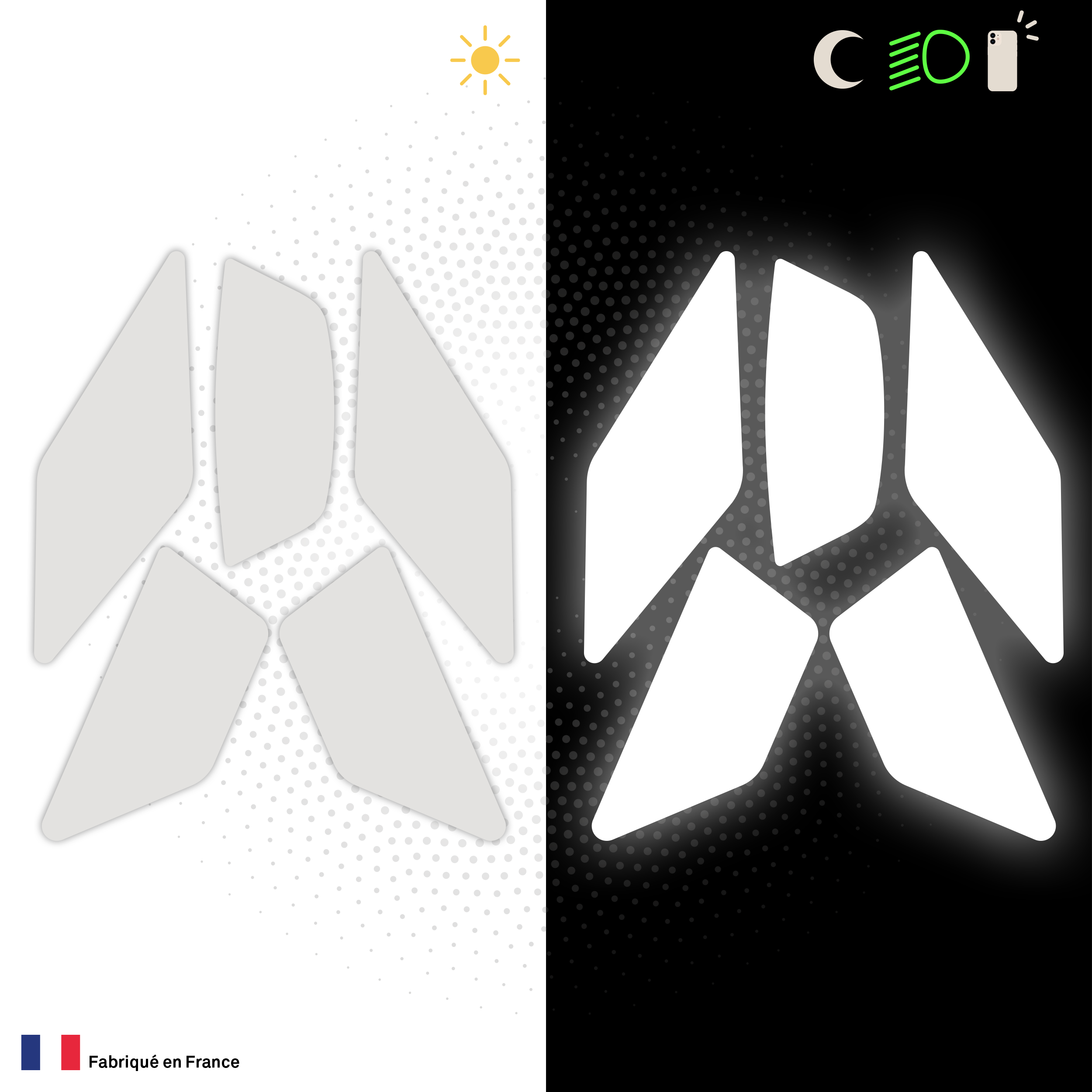 Kit Spécial Stickers Autocollants Réfléchissants pour casque Moto HJC i100