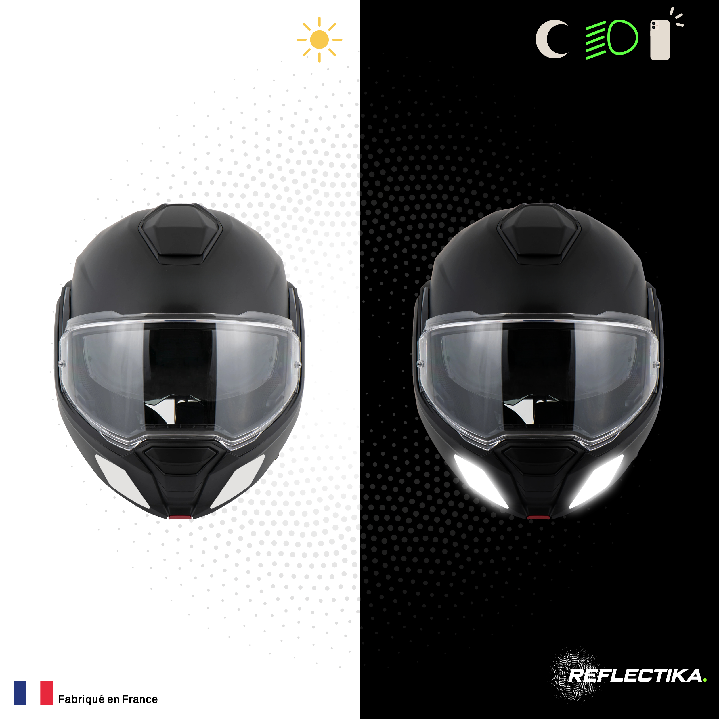 Kit Spécial Stickers Autocollants Réfléchissants pour casque Moto HJC i100