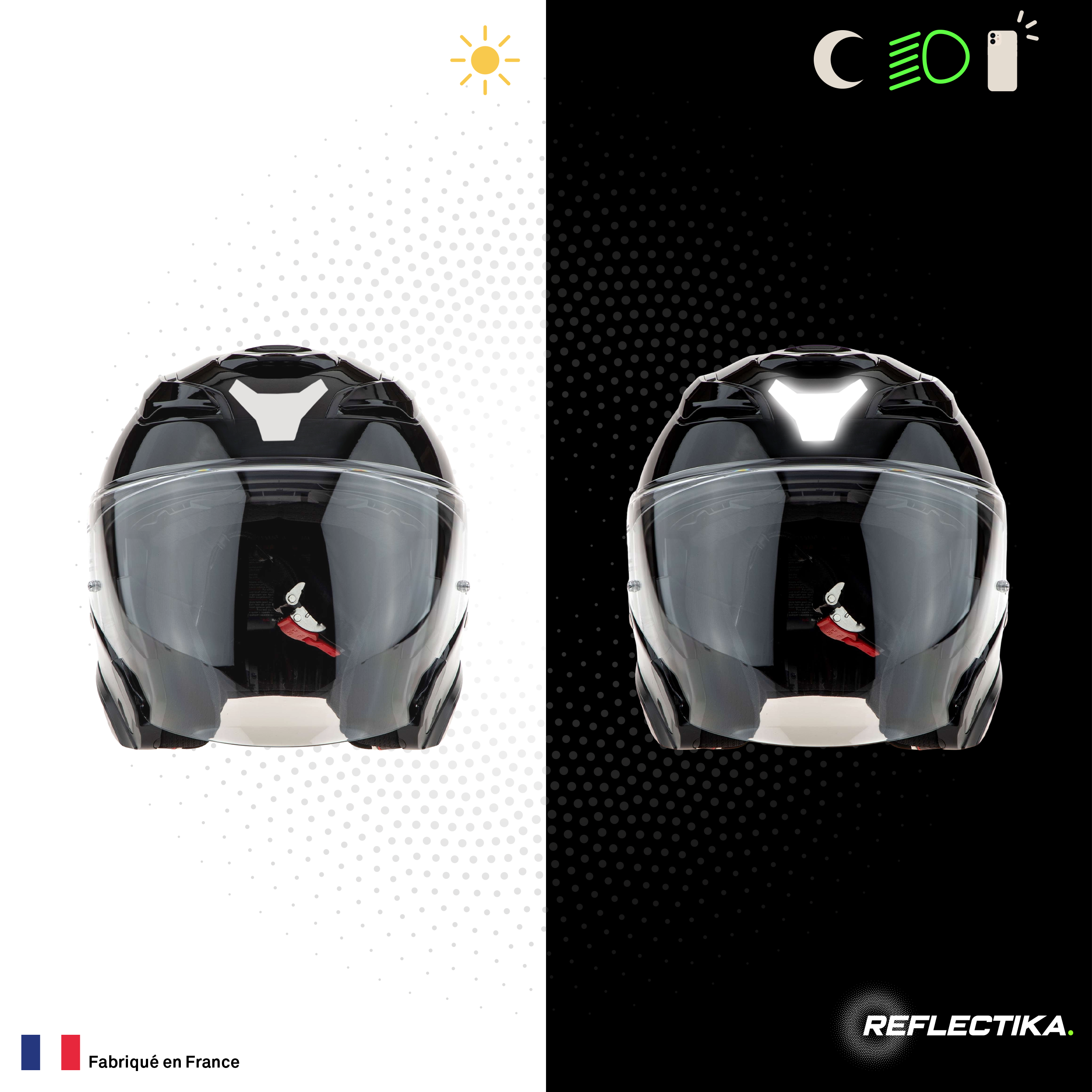 Kit Spécial Stickers Autocollants Réfléchissants pour casque Moto HJC F31