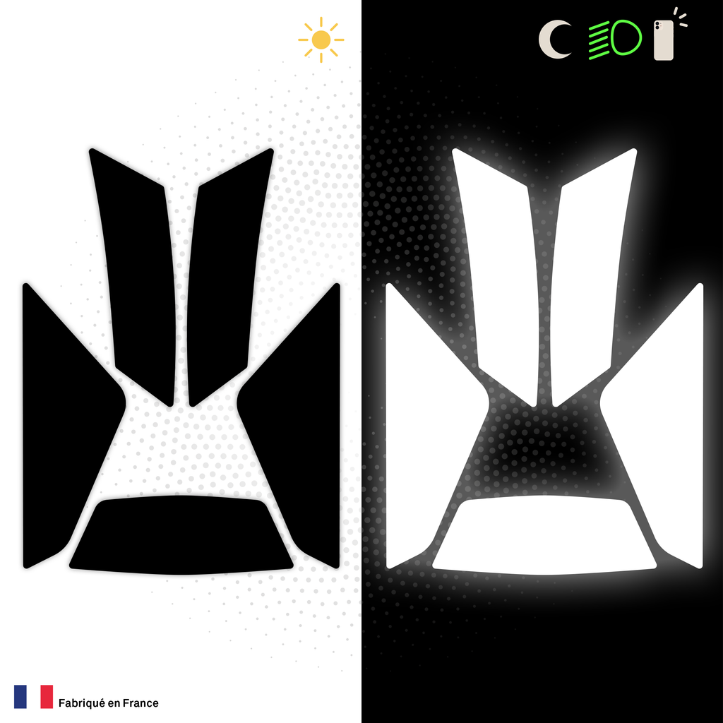 Kit Spécial Stickers Autocollants Réfléchissants pour casque Moto SHOEI XSPR PRO