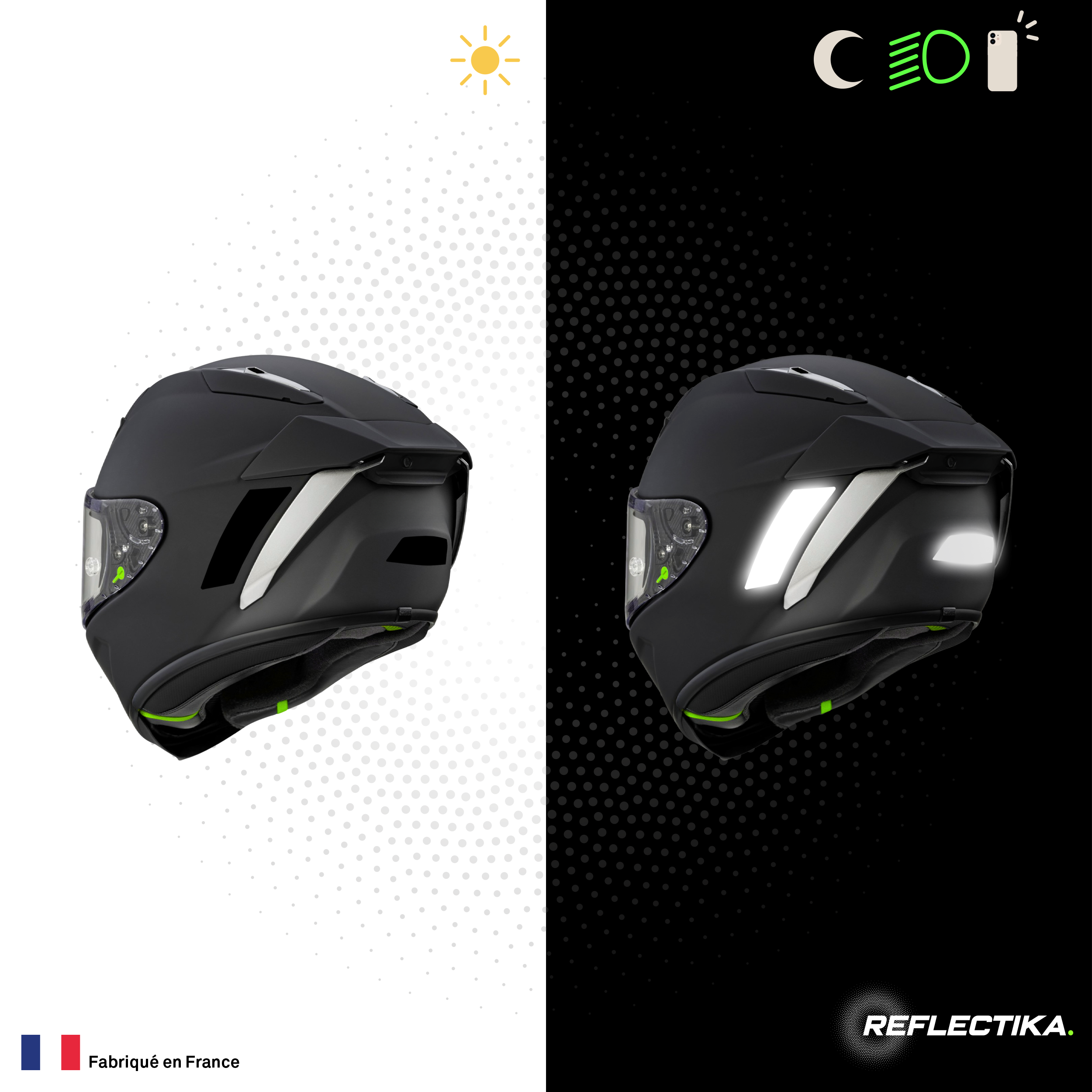 Kit Spécial Stickers Autocollants Réfléchissants pour casque Moto SHOEI XSPR PRO