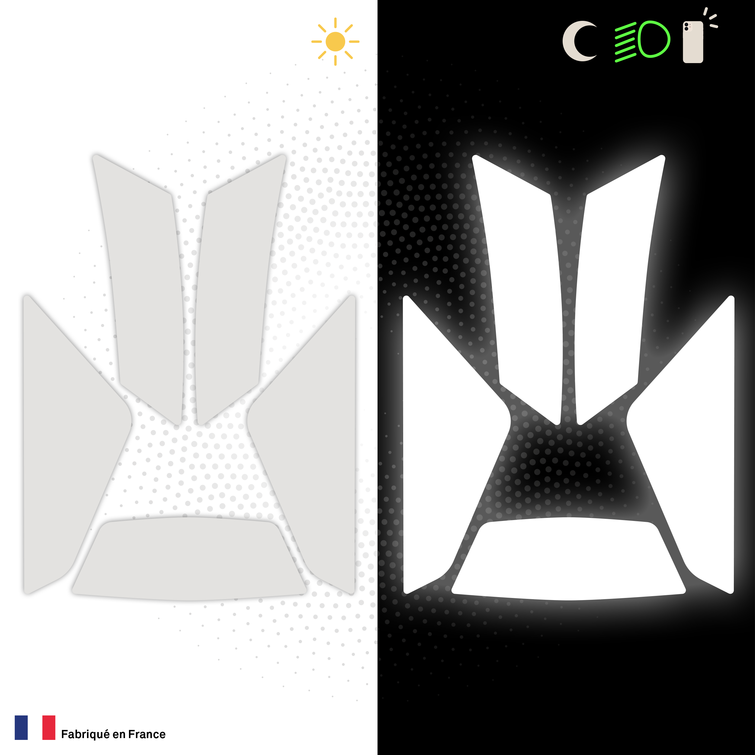 Kit Spécial Stickers Autocollants Réfléchissants pour casque Moto SHOEI XSPR PRO