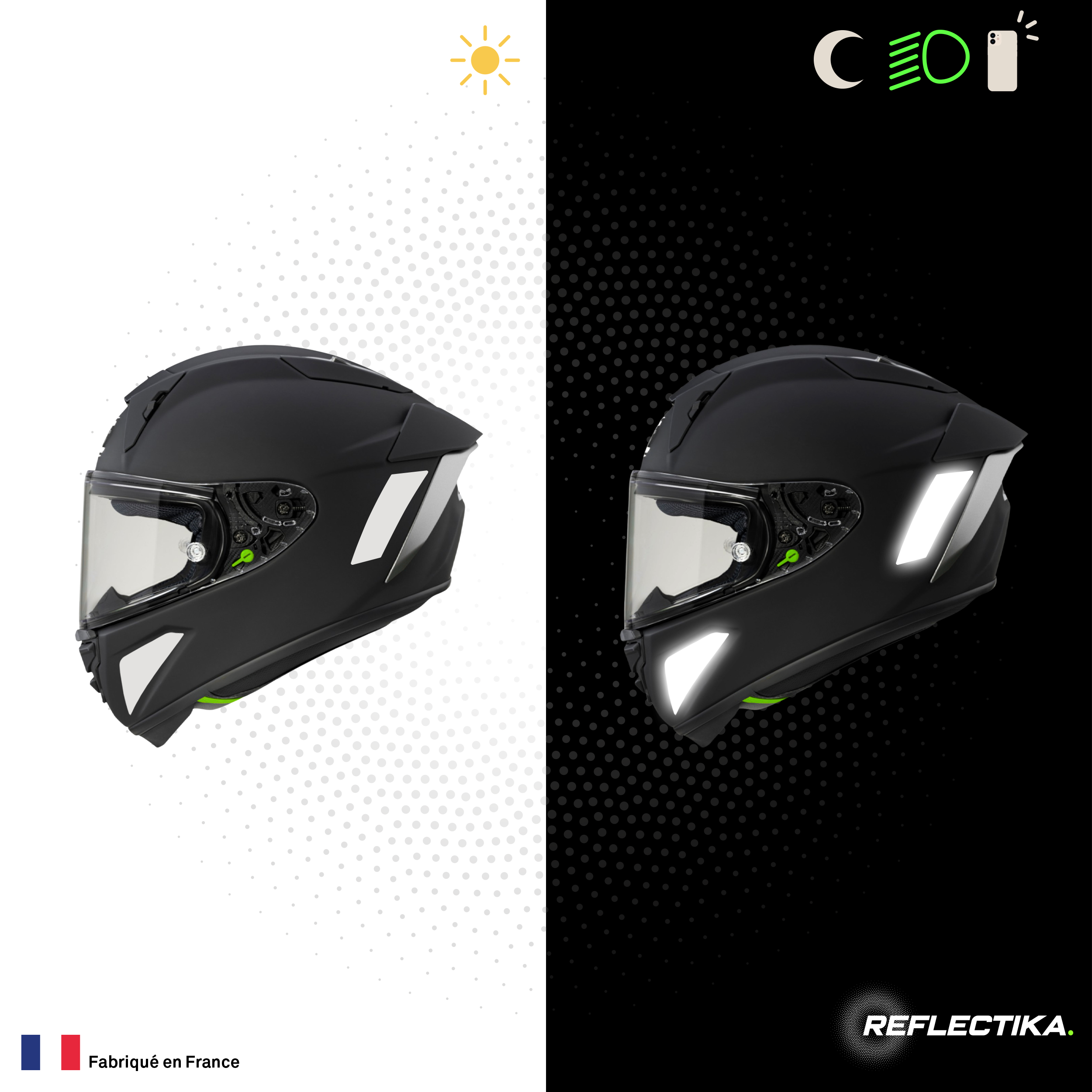 Kit Spécial Stickers Autocollants Réfléchissants pour casque Moto SHOEI XSPR PRO