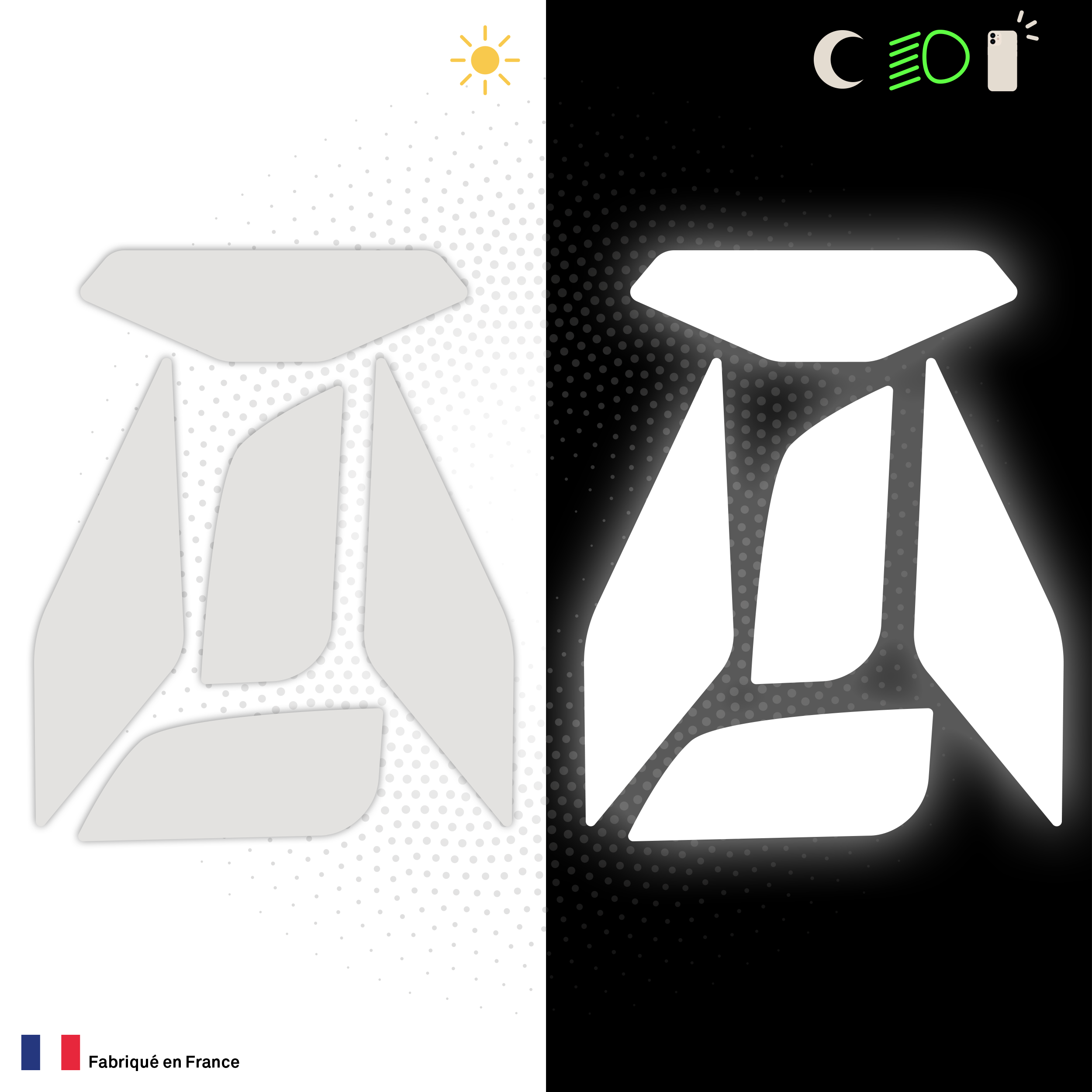 Kit Spécial Stickers Autocollants Réfléchissants pour casque Moto Scorpion Exo R1 EVO Air