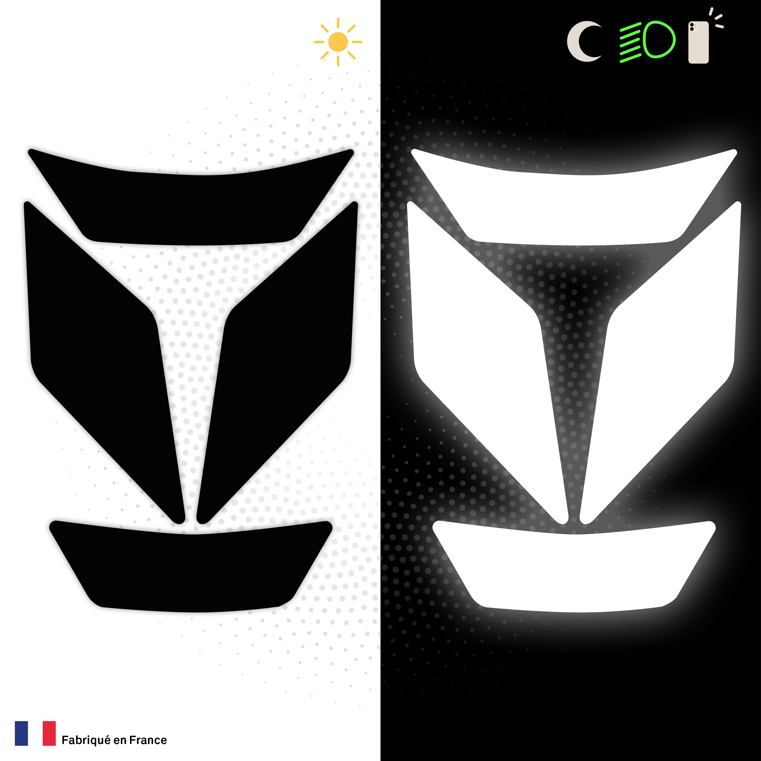 Kit Spécial Stickers Autocollants Réfléchissants pour casque Moto Shark Spartan RS
