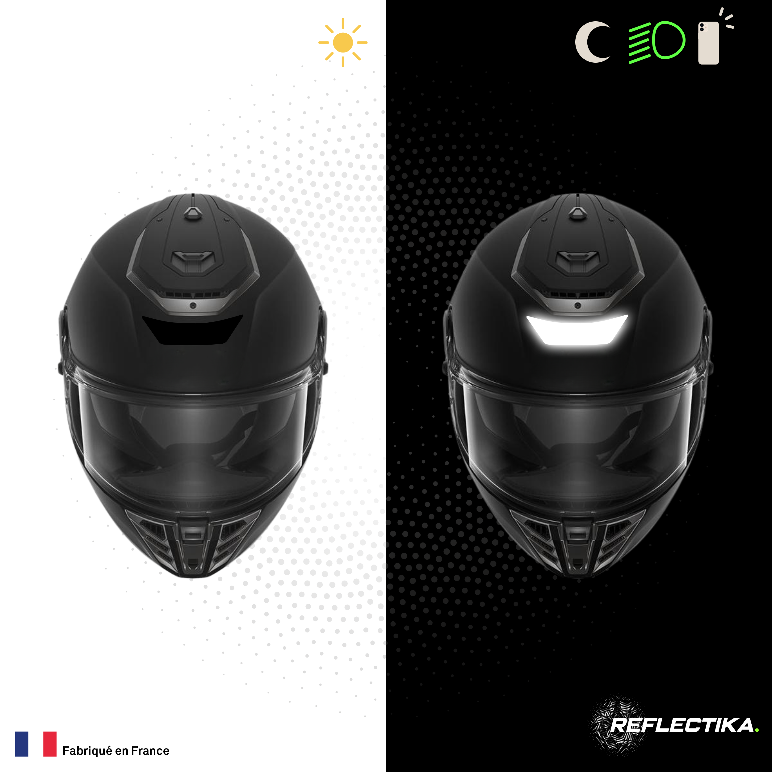 Kit Spécial Stickers Autocollants Réfléchissants pour casque Moto Shark Spartan RS