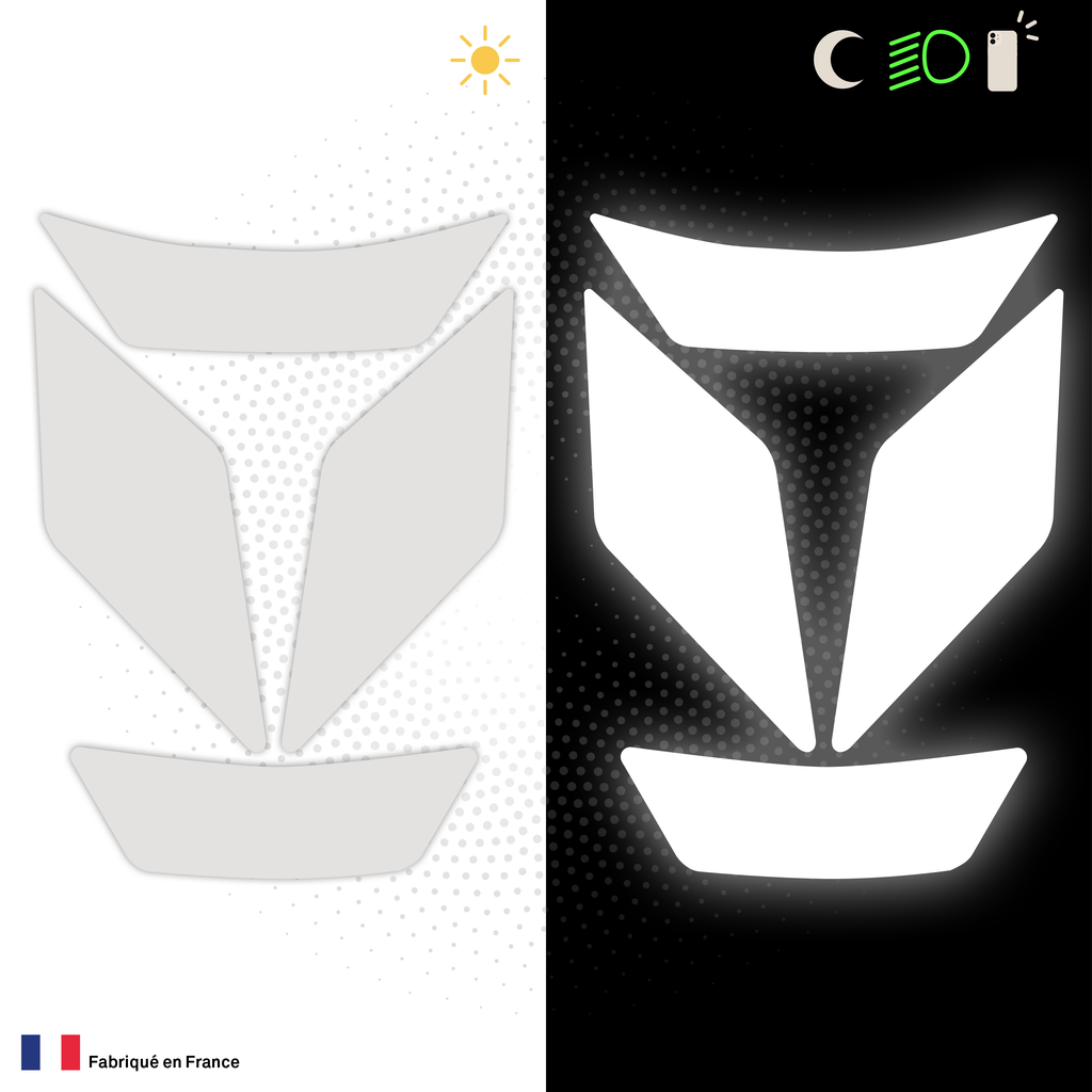 Kit Spécial Stickers Autocollants Réfléchissants pour casque Moto Shark Spartan RS