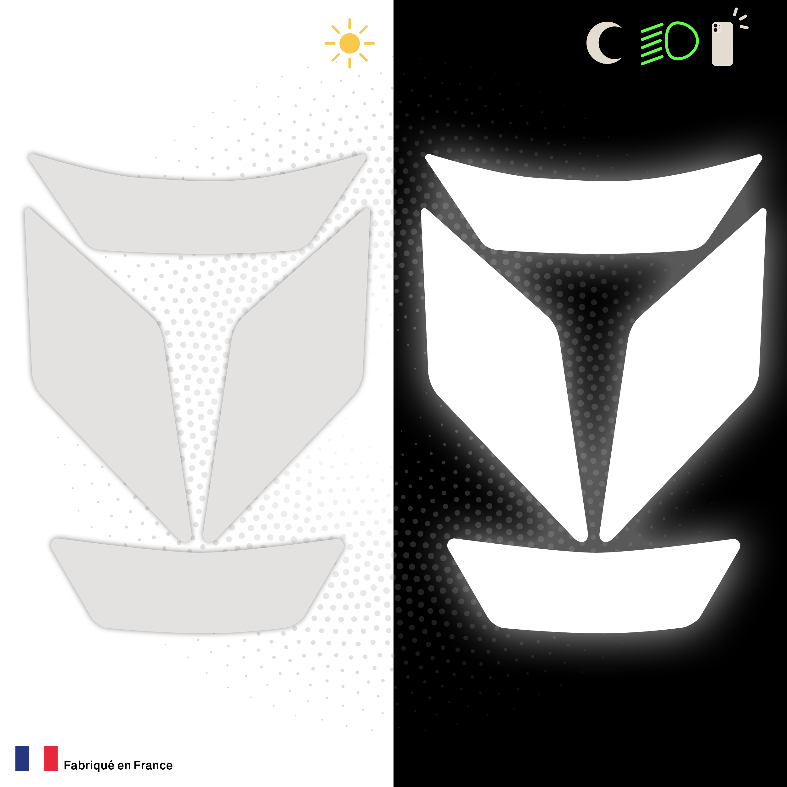 Kit Spécial Stickers Autocollants Réfléchissants pour casque Moto Shark Spartan RS