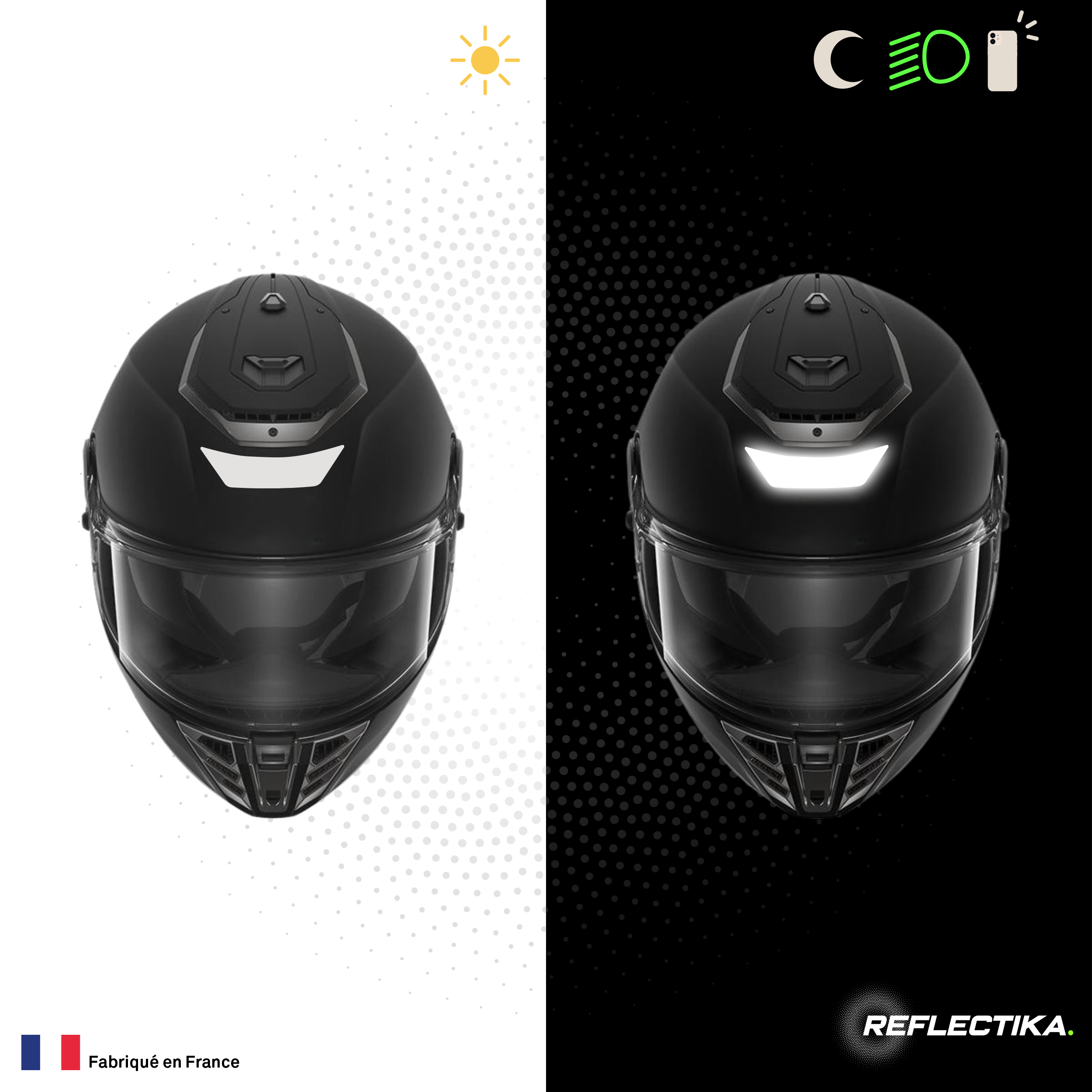 Kit Spécial Stickers Autocollants Réfléchissants pour casque Moto Shark Spartan RS