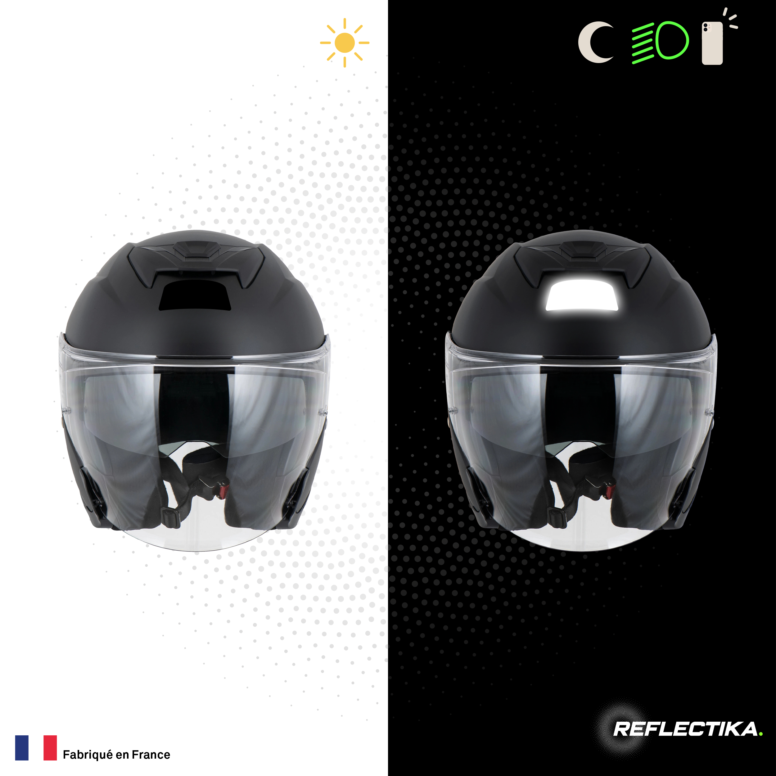 Kit Spécial Stickers Autocollants Réfléchissants pour casque Moto HJC i31