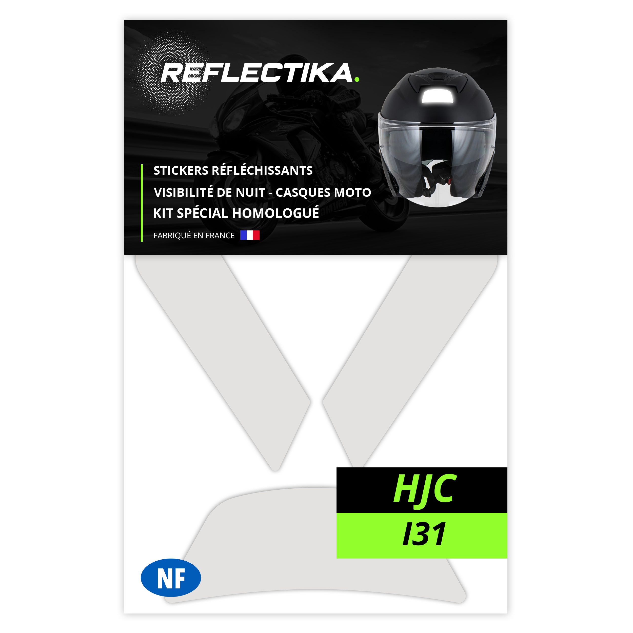 Kit Spécial Stickers Autocollants Réfléchissants pour casque Moto HJC i31