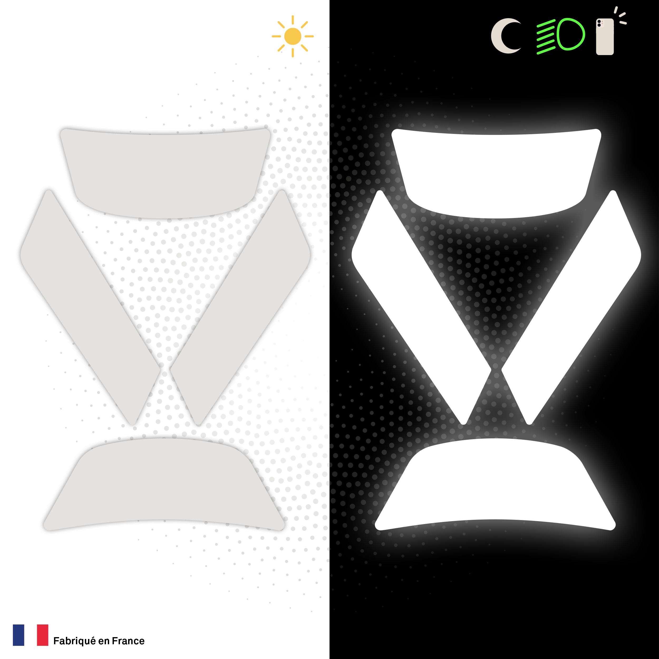 Kit Spécial Stickers Autocollants Réfléchissants pour casque Moto HJC i31