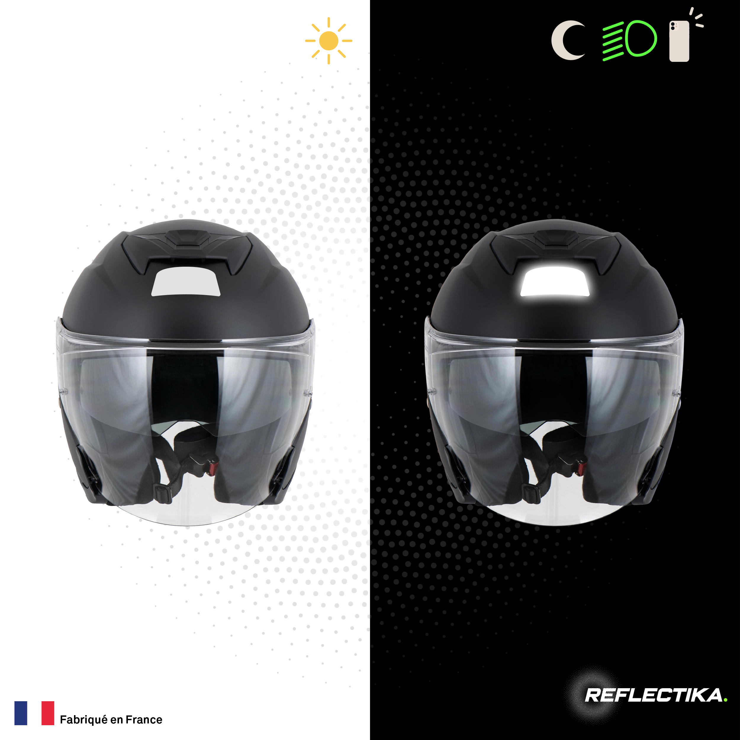 Kit Spécial Stickers Autocollants Réfléchissants pour casque Moto HJC i31