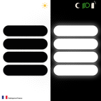 Kit Universel 4 Stickers Bandes Autocollants Réfléchissants pour casque Moto