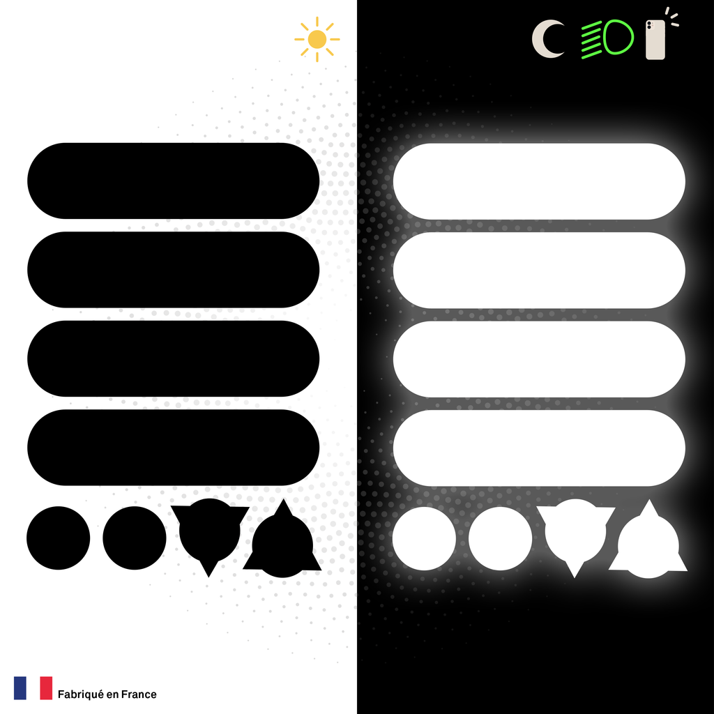 Kit Universel Lot de 8 Stickers Autocollants Réfléchissants pour casque Moto