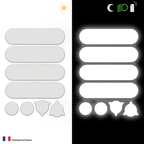 Kit Universel Lot de 8 Stickers Autocollants Réfléchissants pour casque Moto