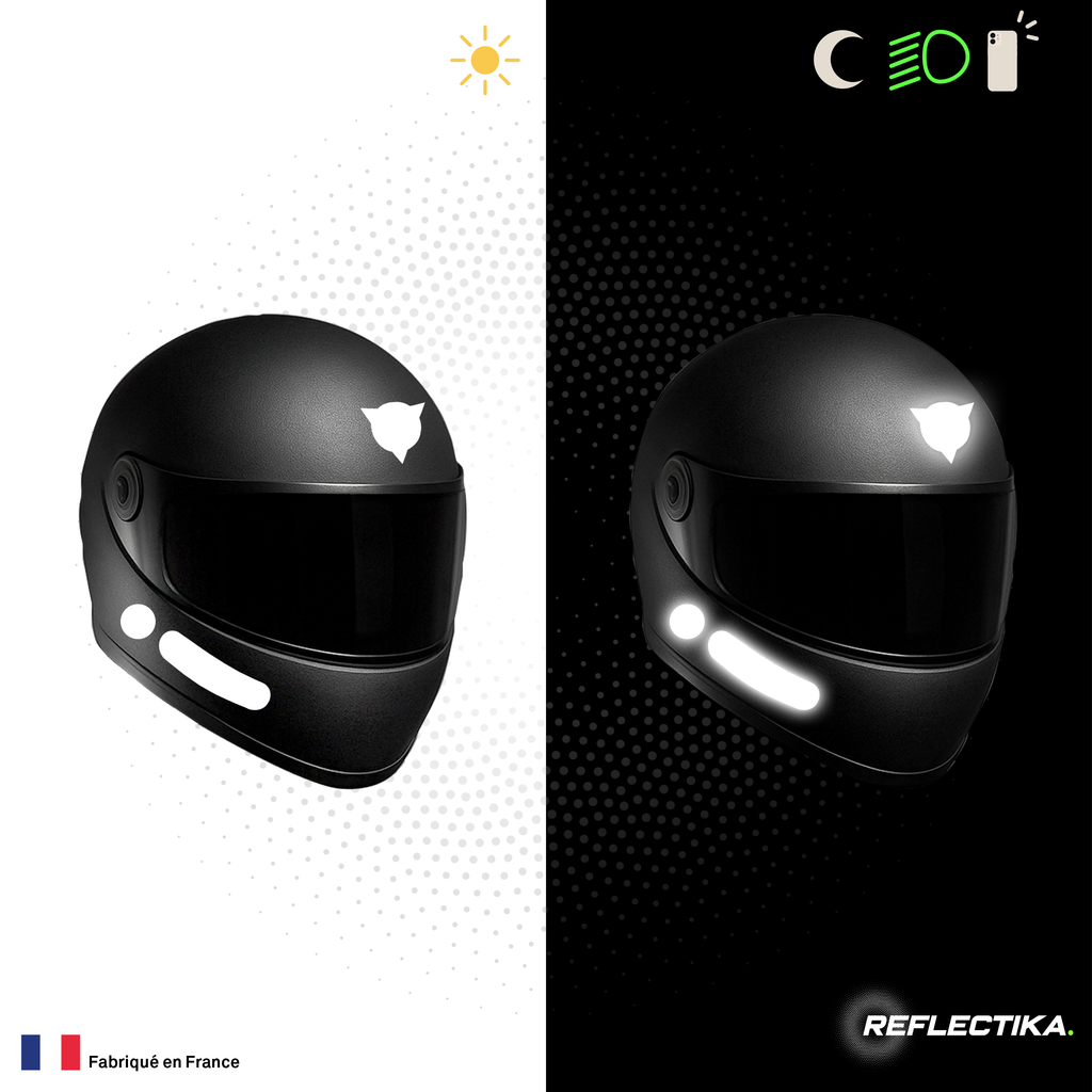 Kit Universel Lot de 8 Stickers Autocollants Réfléchissants pour casque Moto