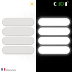 Kit Universel 4 Stickers Bandes Autocollants Réfléchissants pour casque Moto