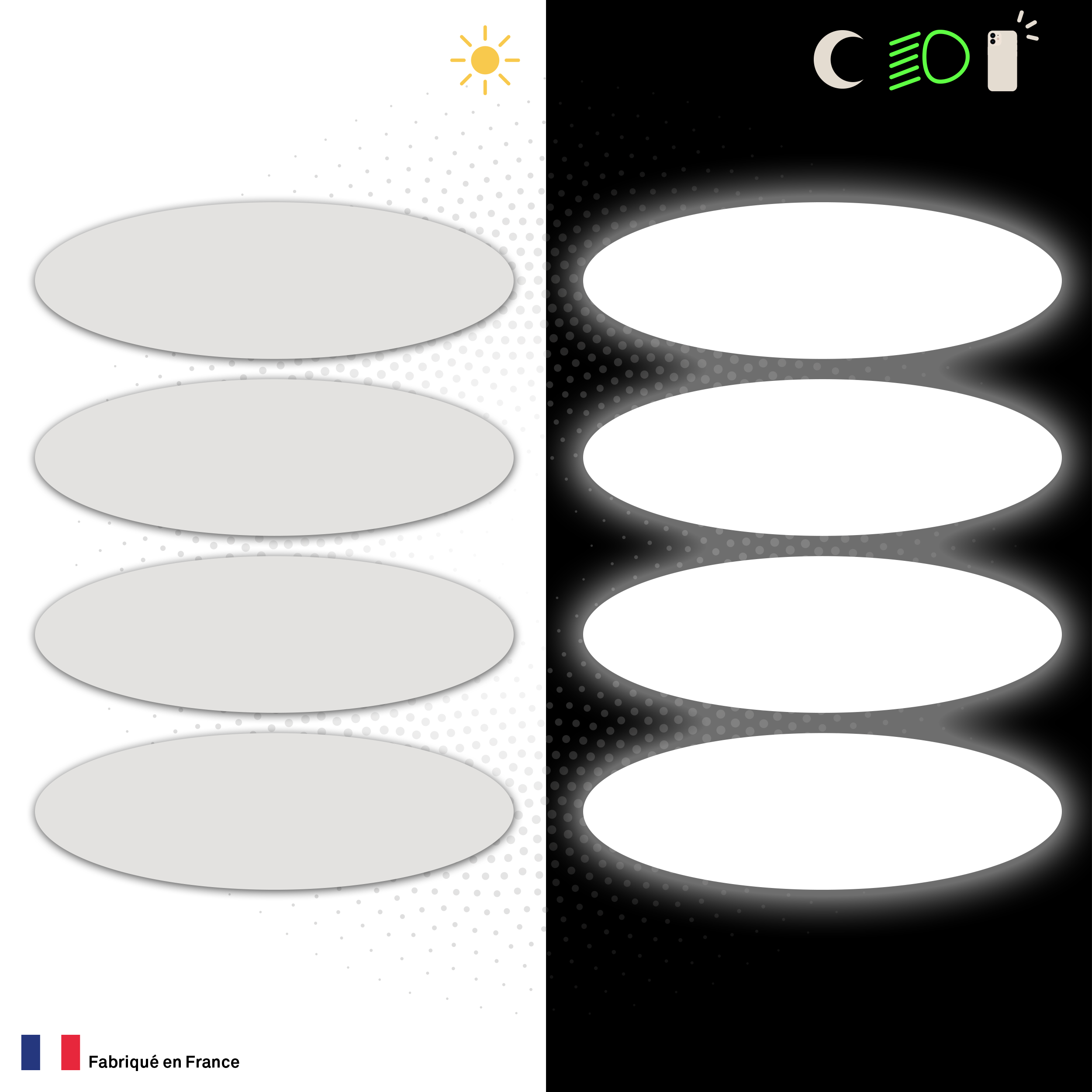 Kit Universel 4 Stickers Ovals Autocollants Réfléchissants pour casque Moto