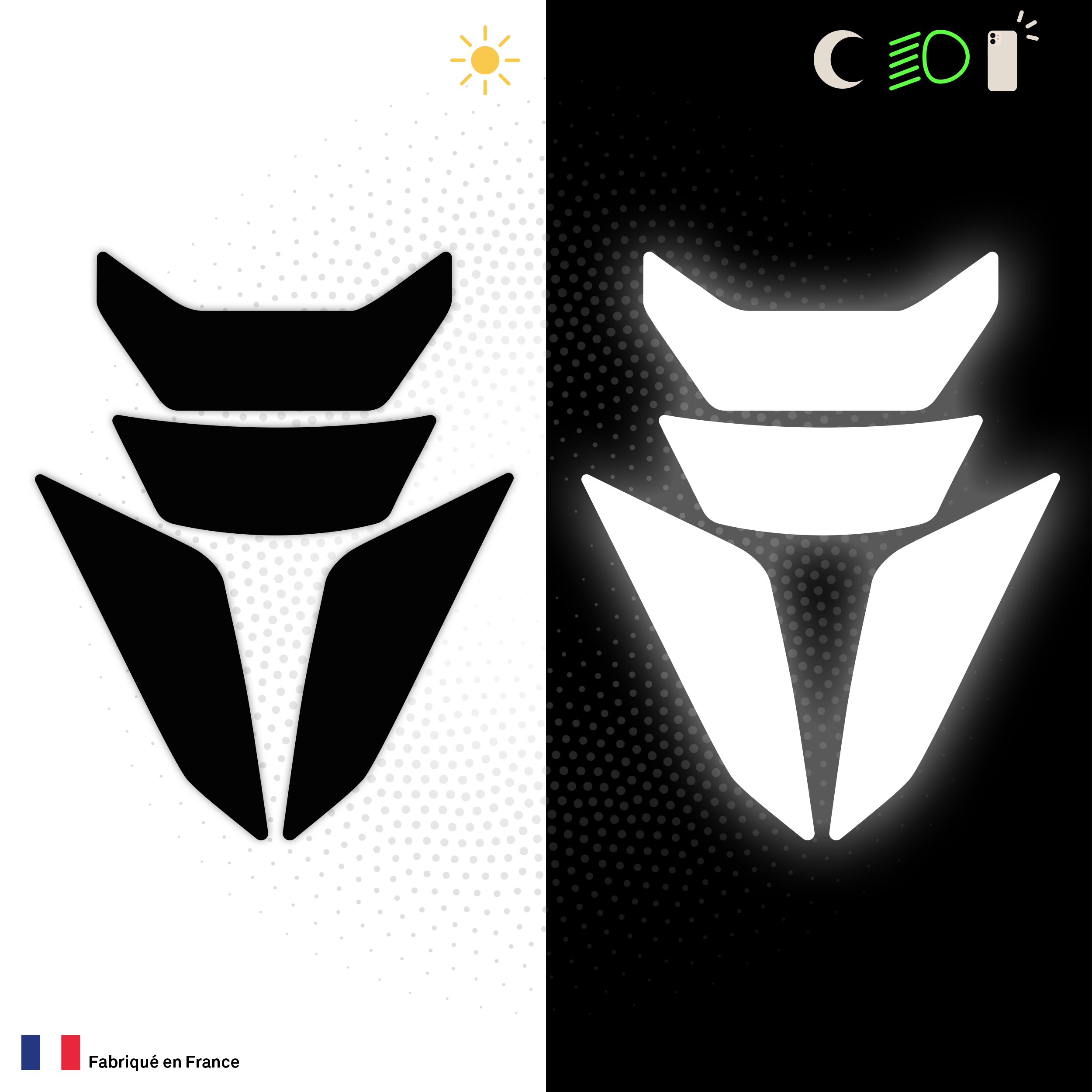 Kit Universel 4 Stickers Autocollants Réfléchissants pour casque Moto V3