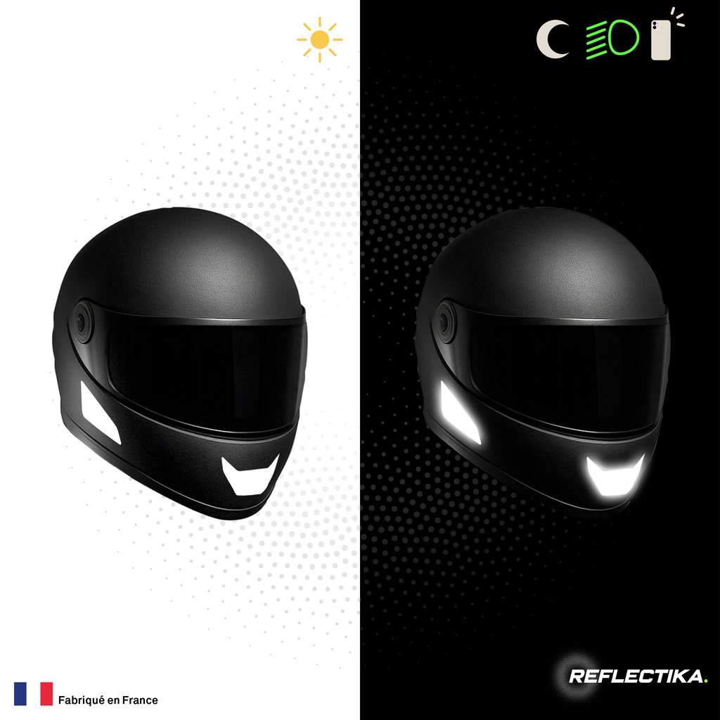 Kit Universel 4 Stickers Autocollants Réfléchissants pour casque Moto V3