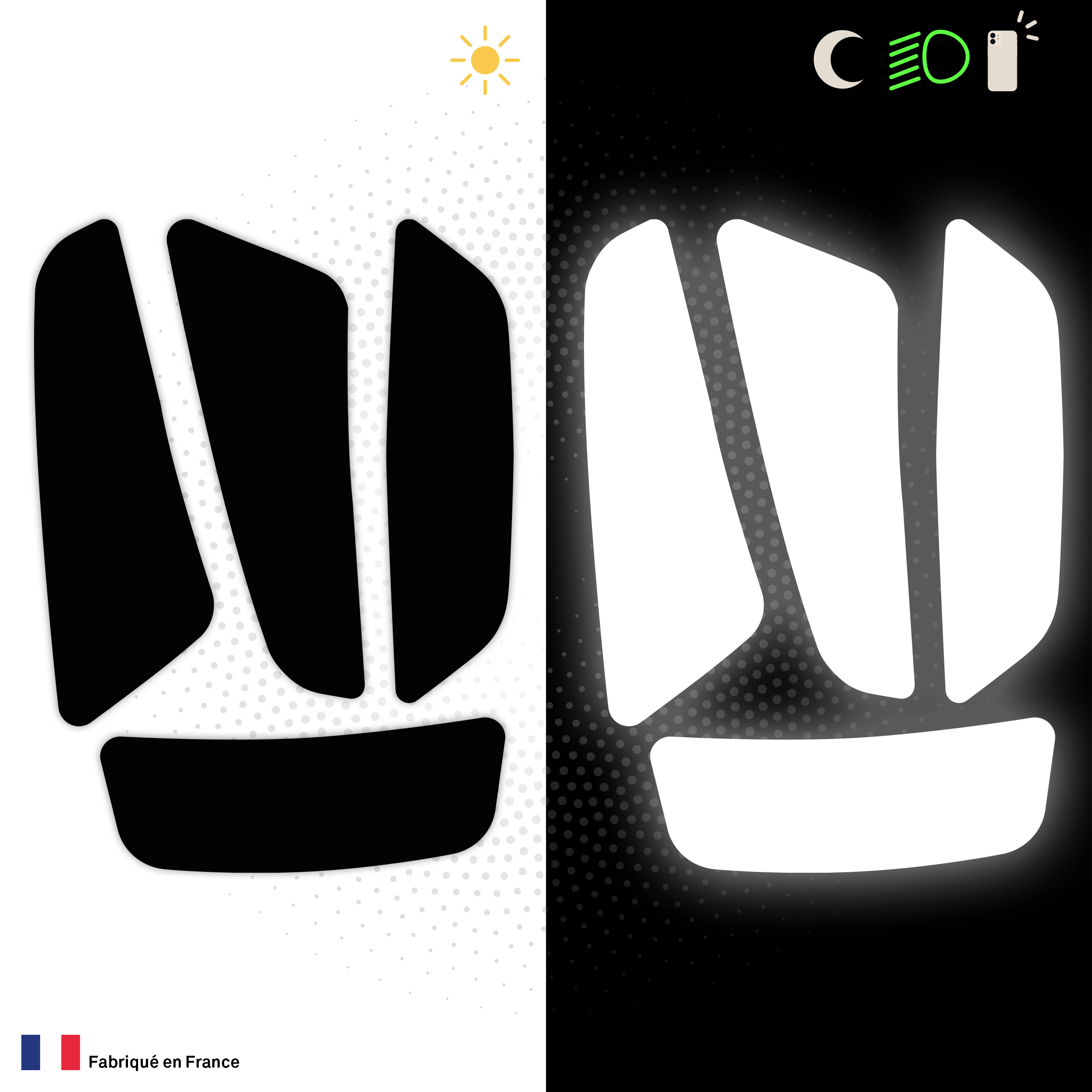Kit Universel 4 Stickers Autocollants Réfléchissants pour casque Moto V4