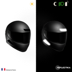 Kit Universel 4 Stickers Autocollants Réfléchissants pour casque Moto V4